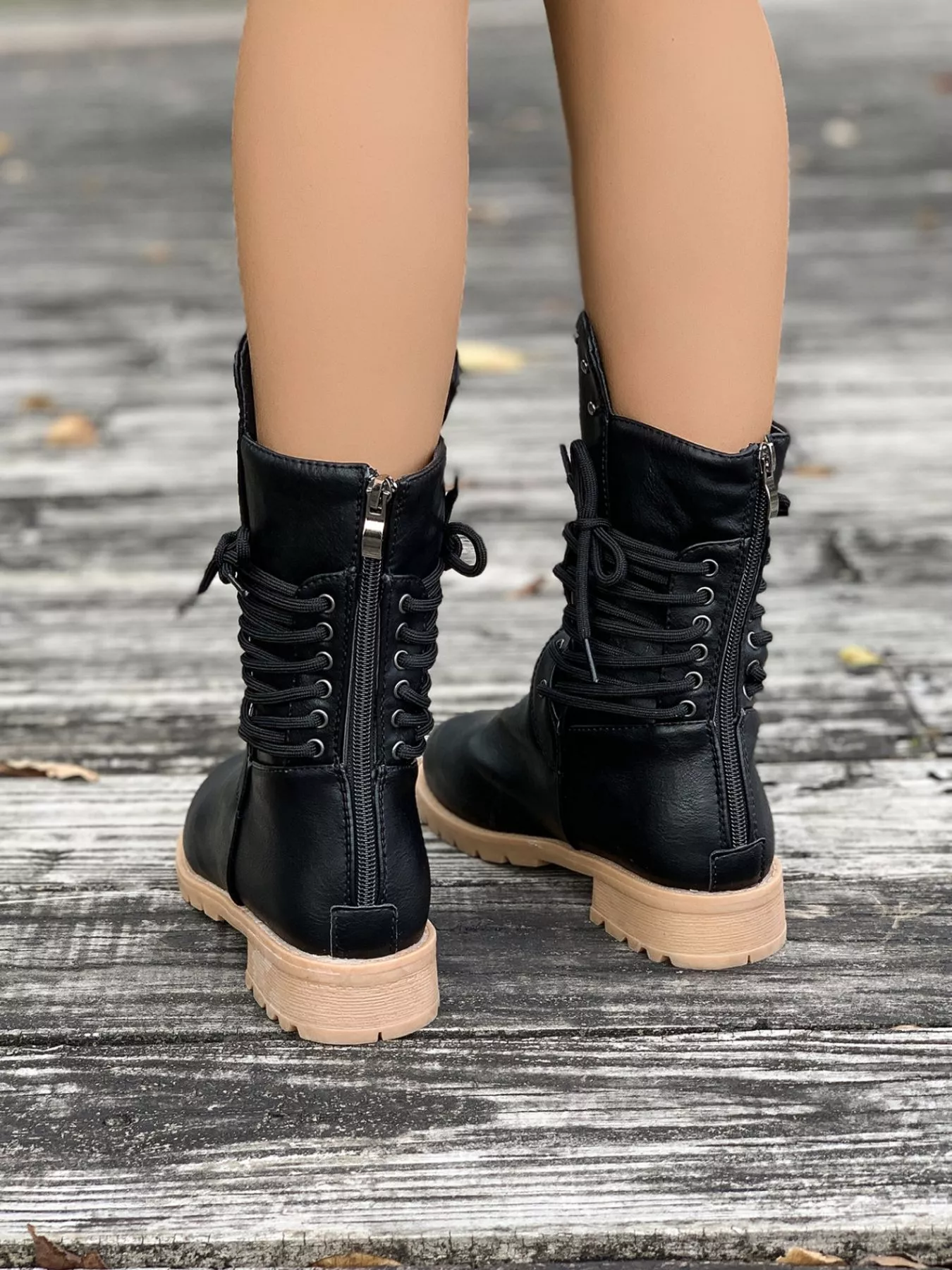 Round Toe Block Heels Boots - Image 9