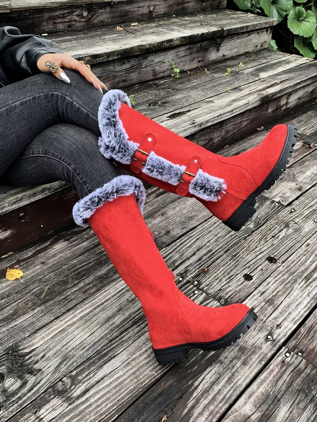 Round Toe Block Heels Boots - Image 2