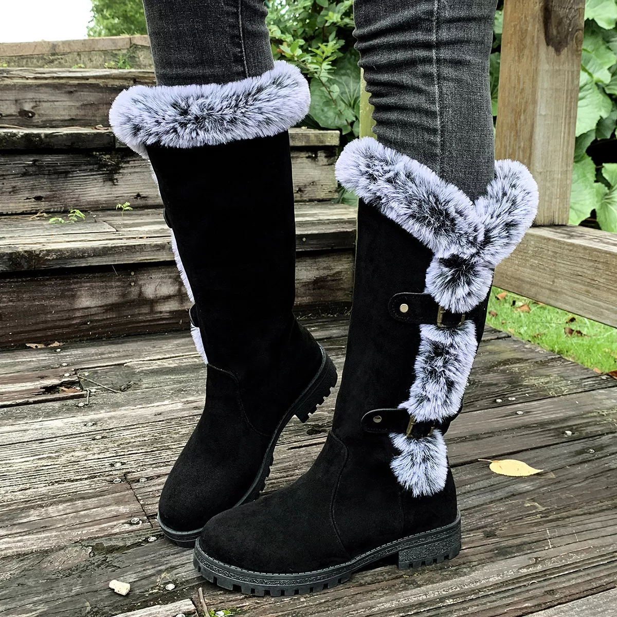 Round Toe Block Heels Boots - Image 7
