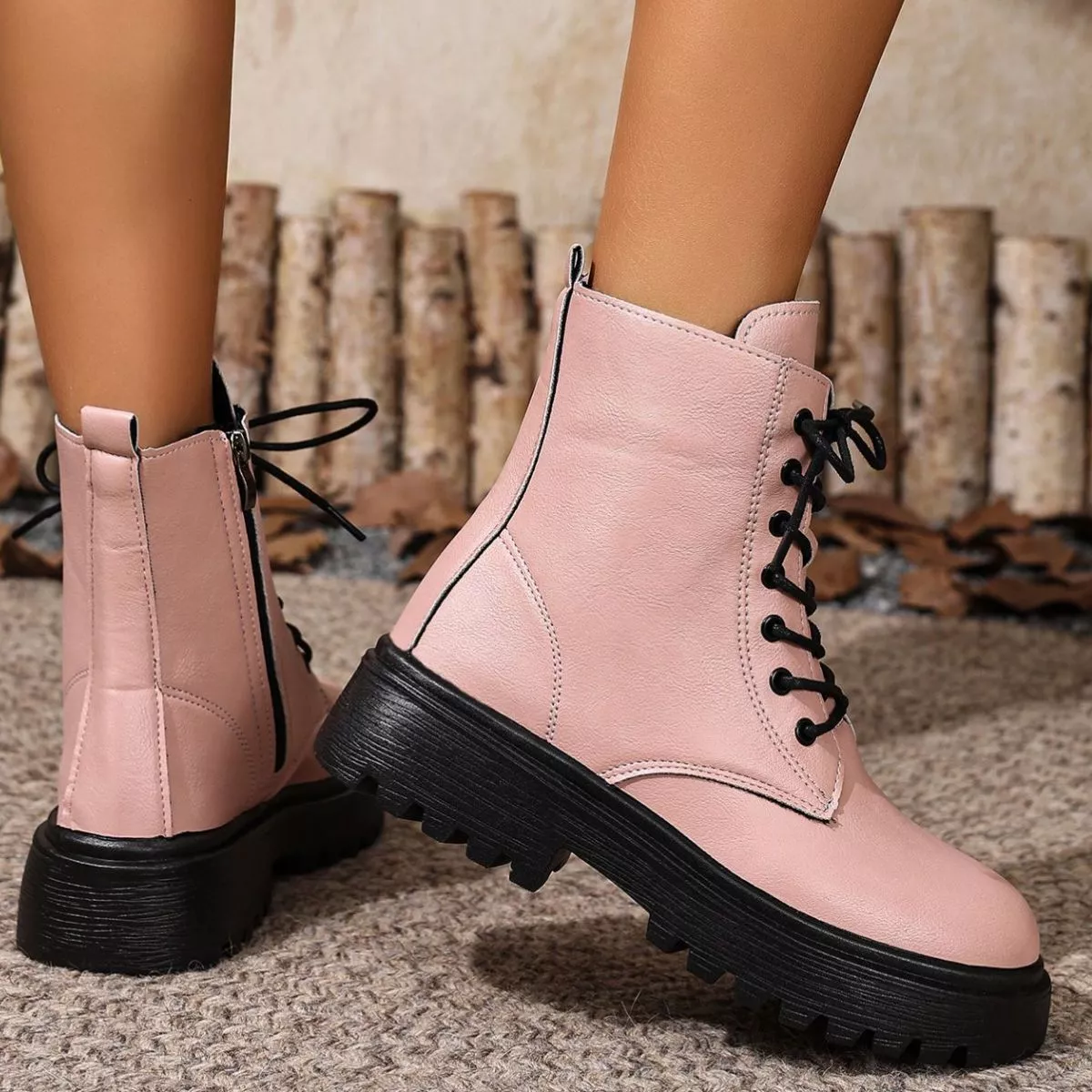 Round Toe Block Heels Boots - Image 12