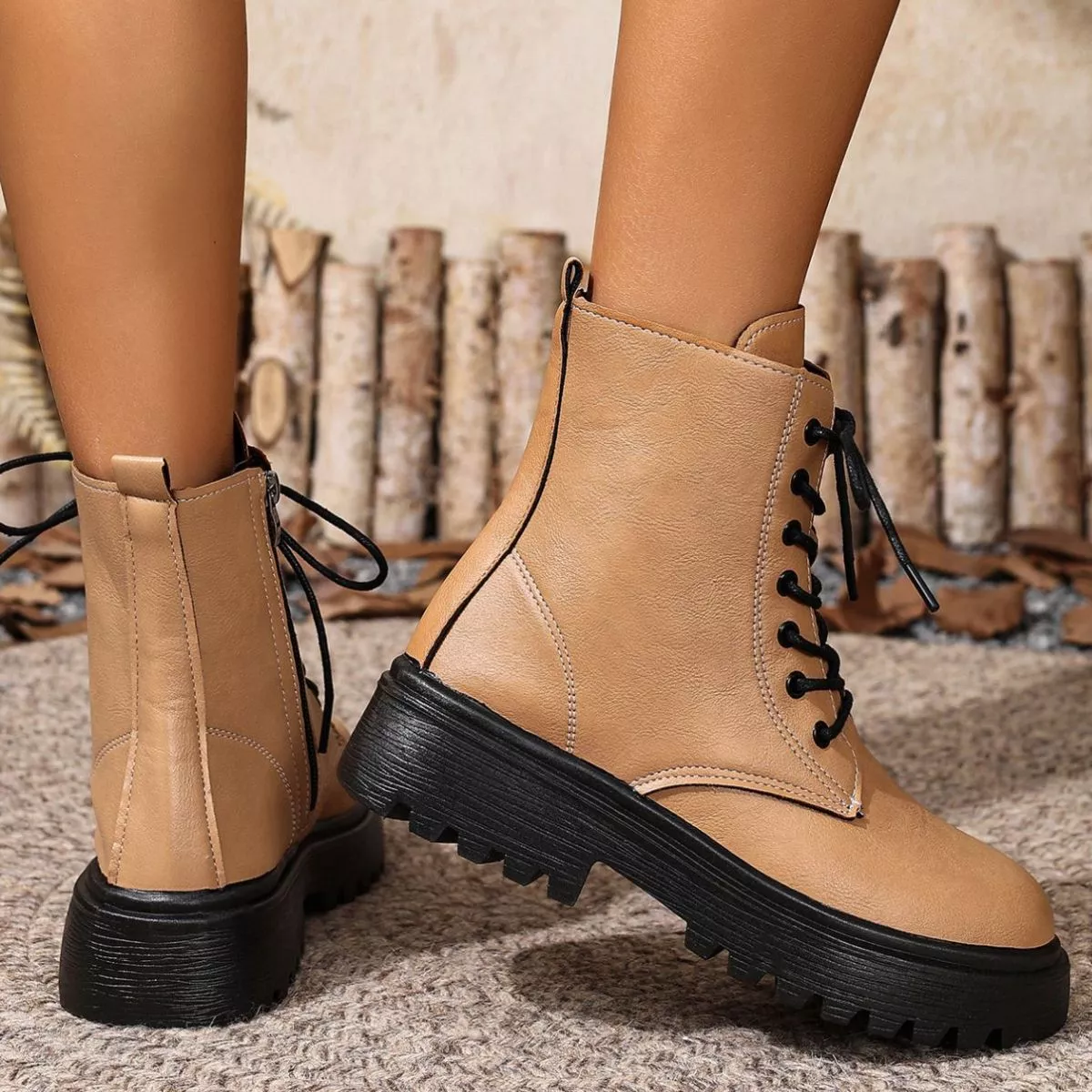 Round Toe Block Heels Boots - Image 17