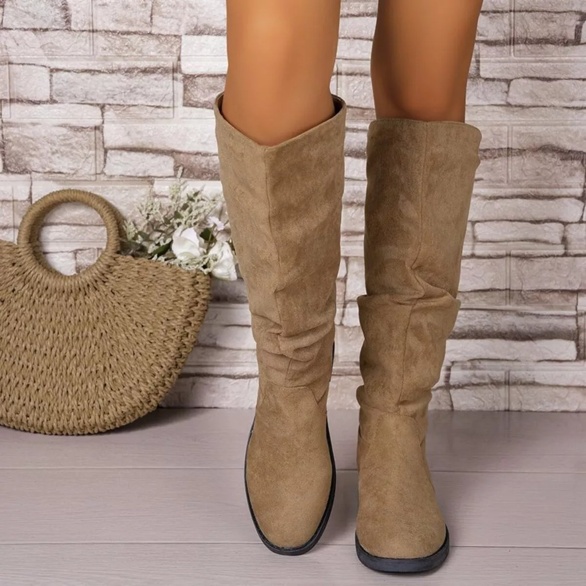 Round Toe Block Heels Boots - Image 6