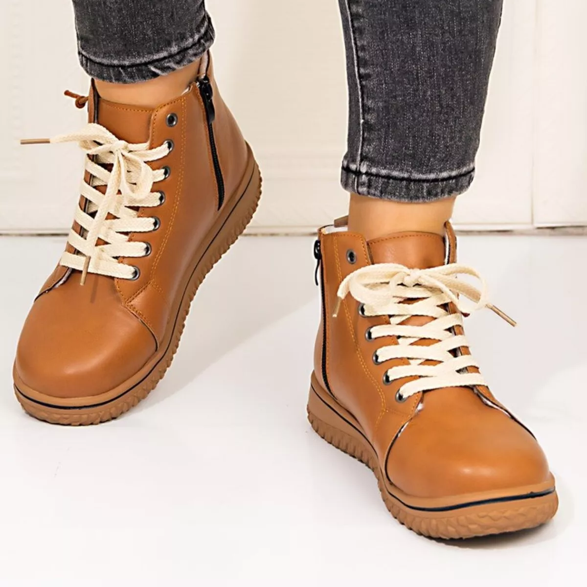 Round Toe Platform Ankle Boots - Image 6