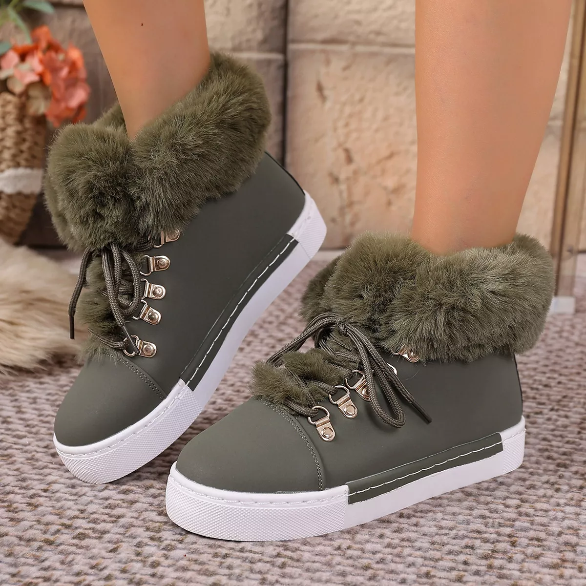 Round Toe Platform Boots - Image 4