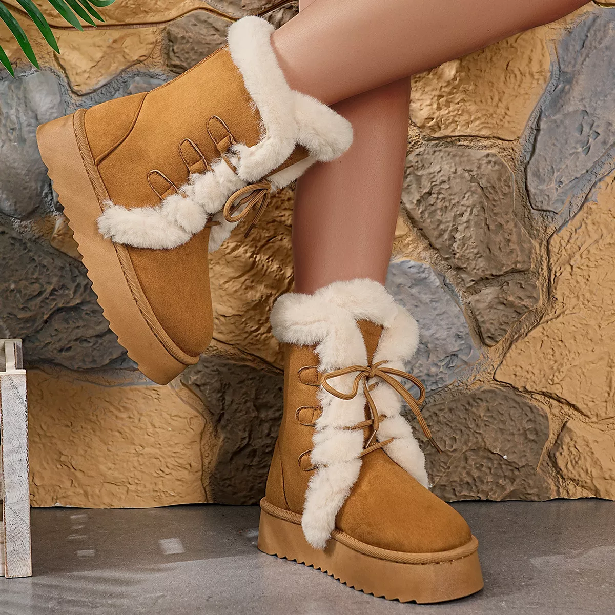 Round Toe Platform Boots - Image 3