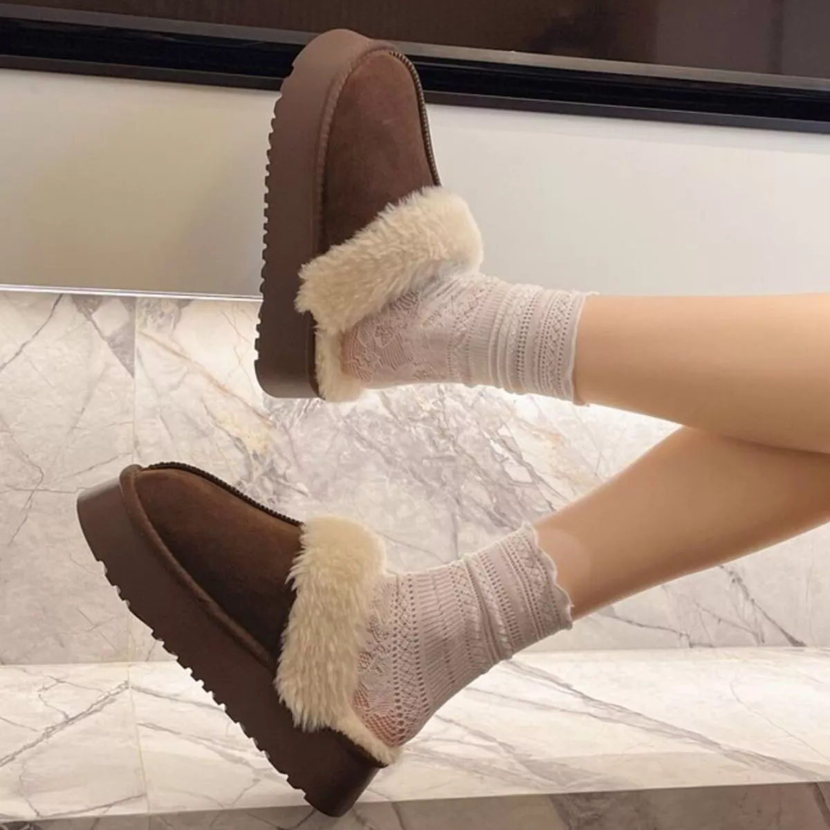 Round Toe Platform Slippers - Image 2