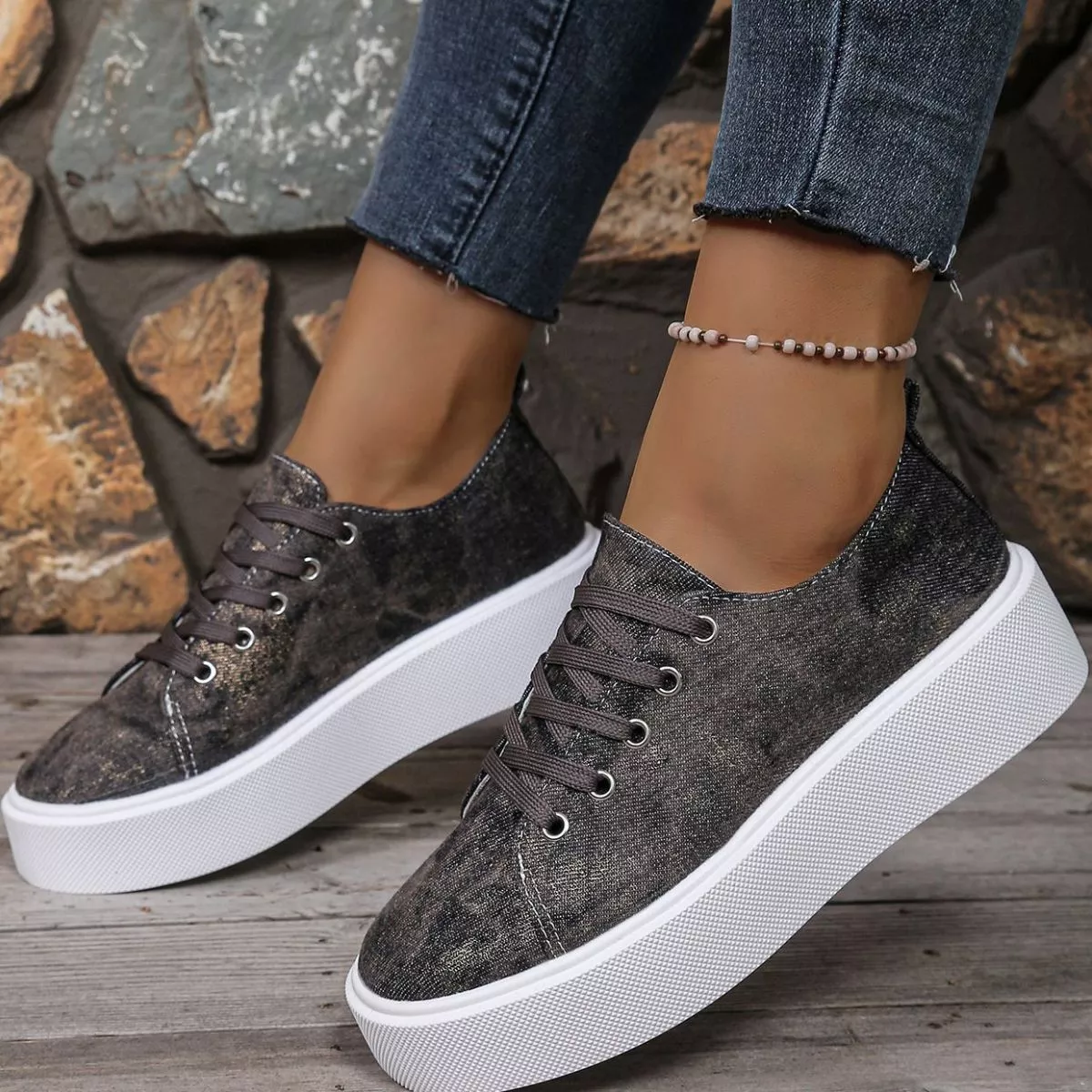 Round Toe Platform Sneakers - Image 10
