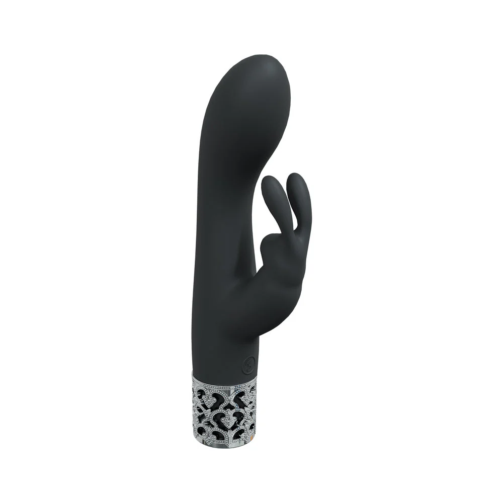 Royal Gems Royal Rabbit Silicone Rechargeable Vibrator Black - Image 2