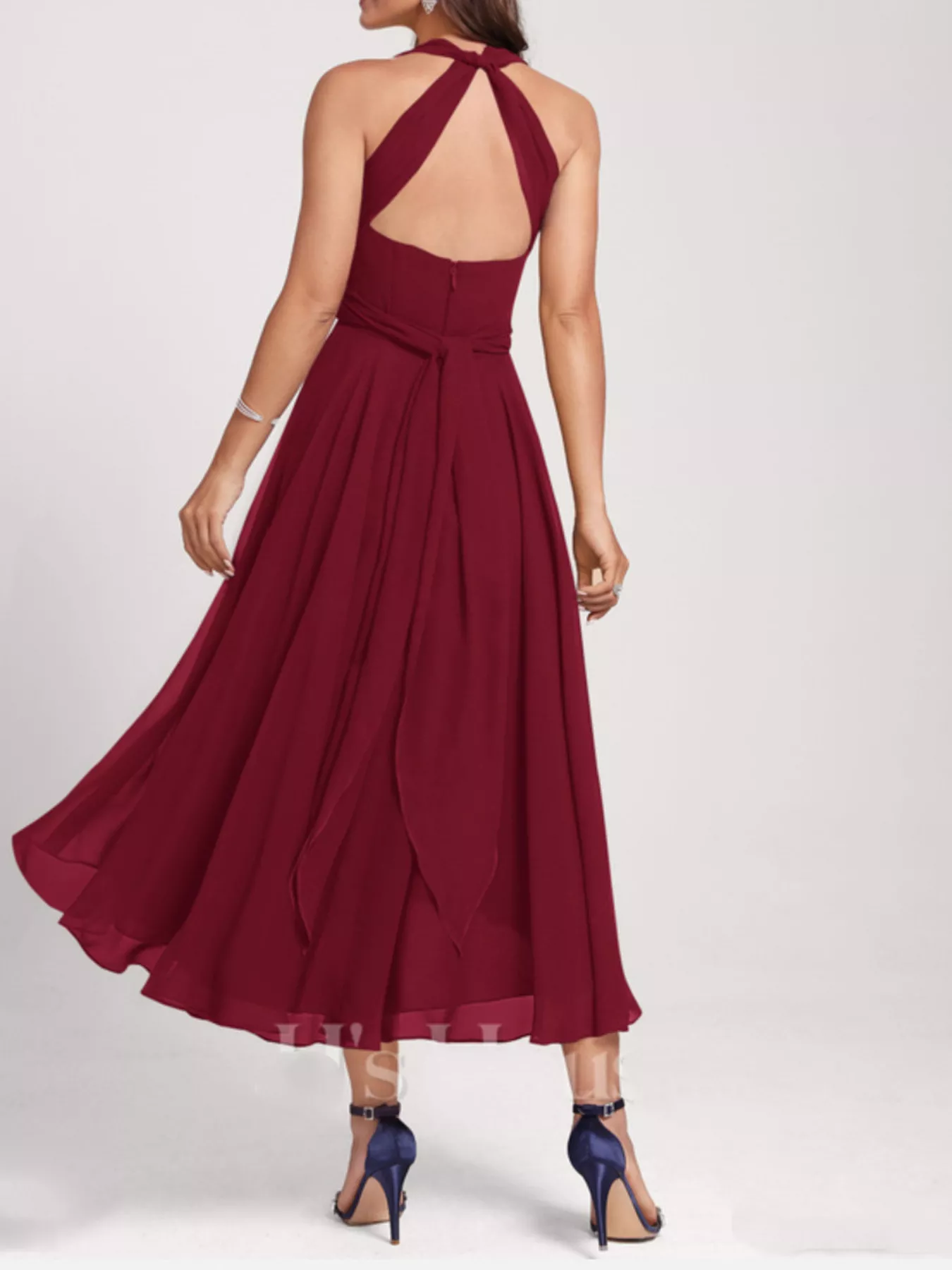 Ruched A-Line Midi Dress - Image 12