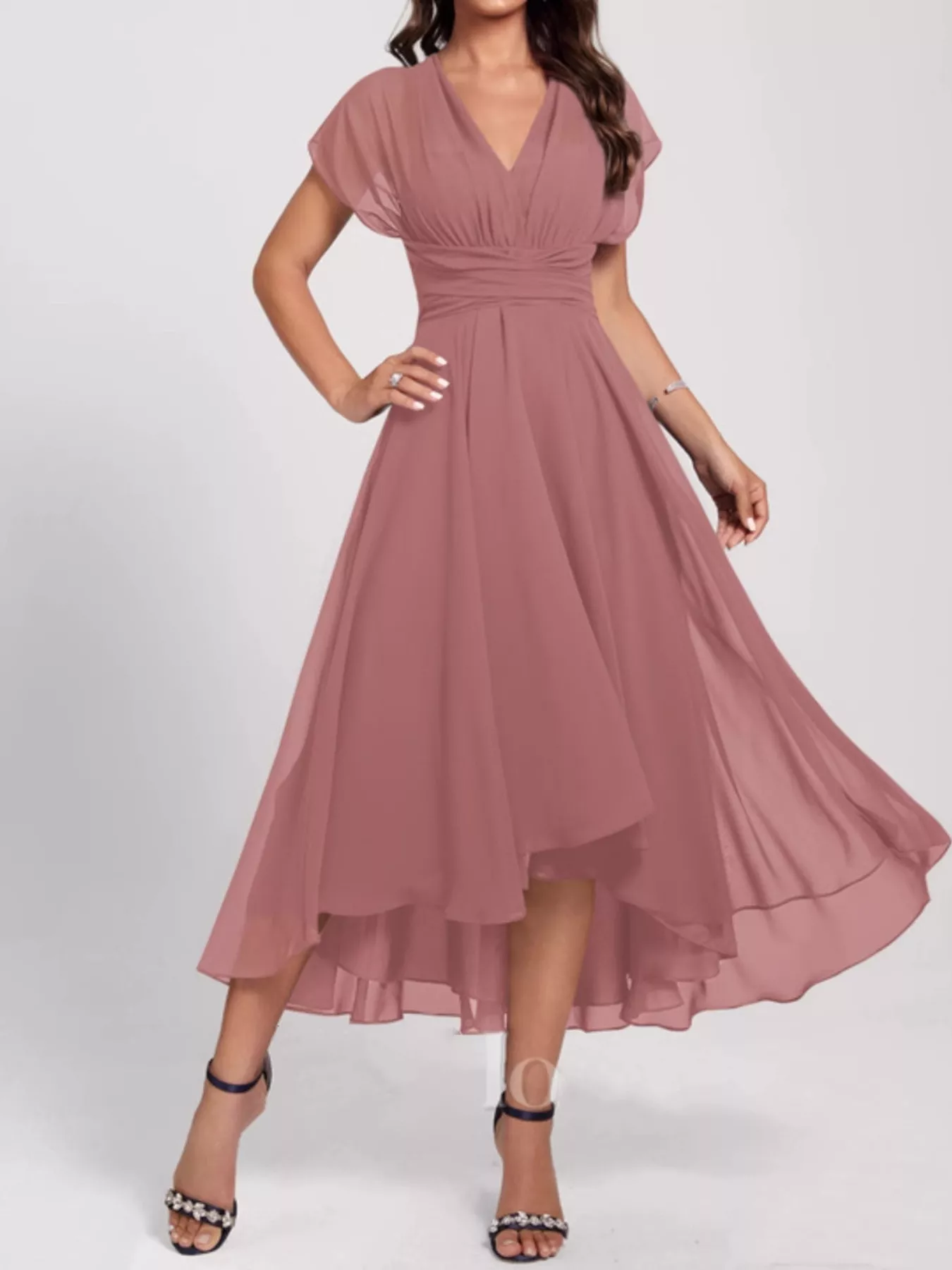 Ruched A-Line Midi Dress - Image 18