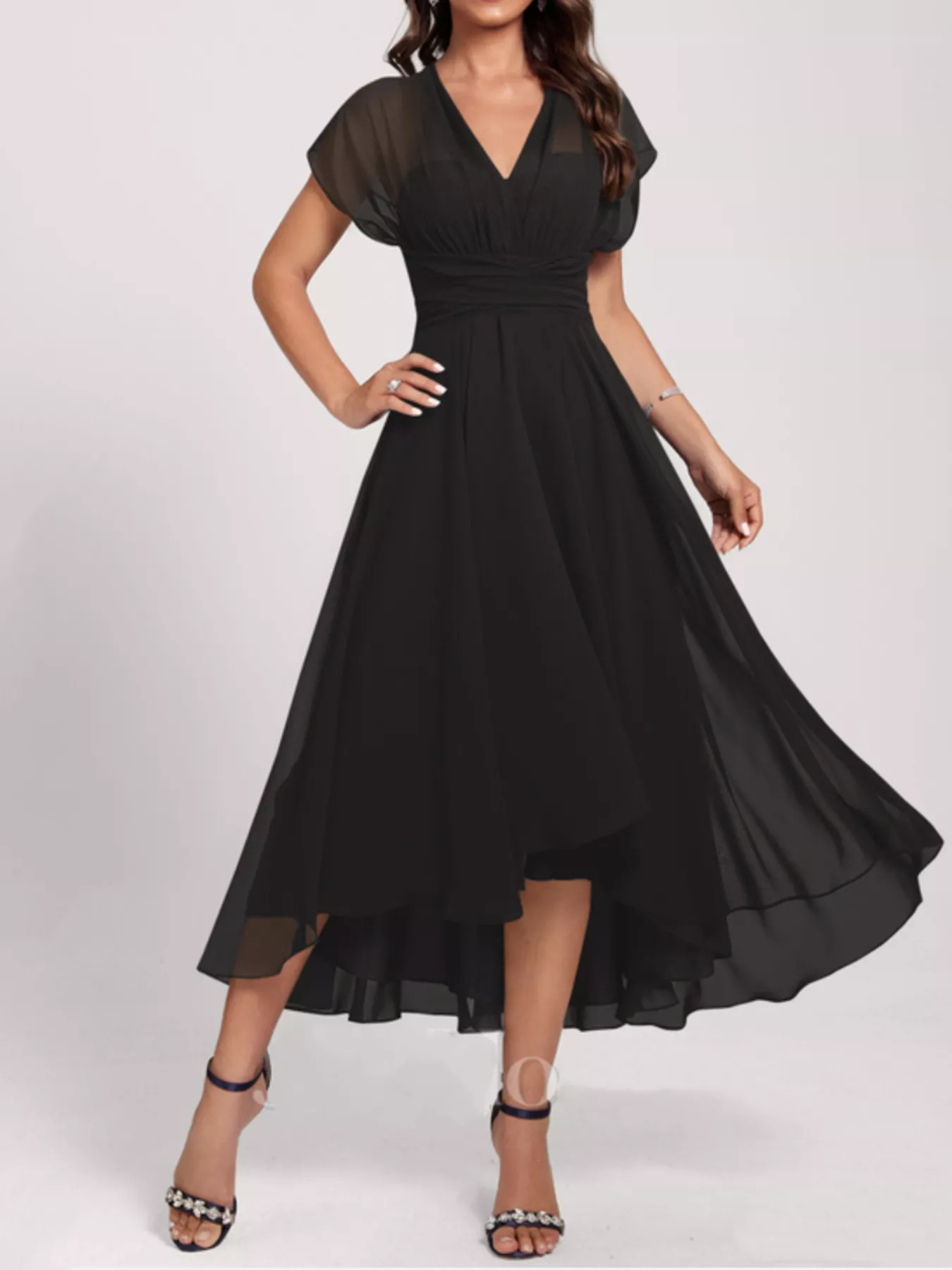Ruched A-Line Midi Dress - Image 7