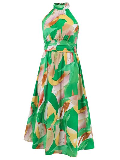 Ruched Printed Halter Neck Dress - Image 11