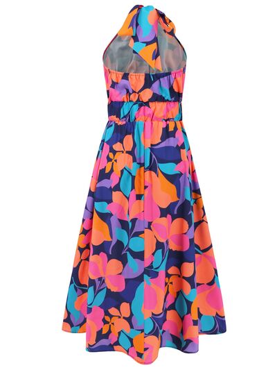 Ruched Printed Halter Neck Dress - Image 14