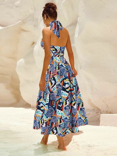 Ruched Printed Halter Neck Dress - Image 17