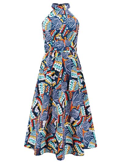 Ruched Printed Halter Neck Dress - Image 19