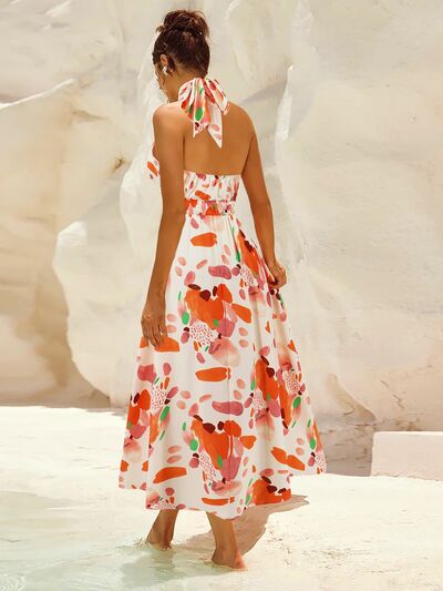 Ruched Printed Halter Neck Dress - Image 2
