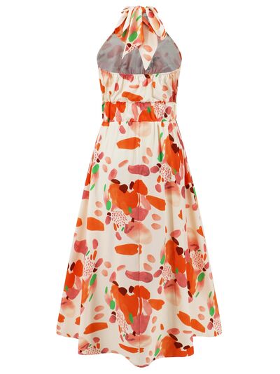 Ruched Printed Halter Neck Dress - Image 4