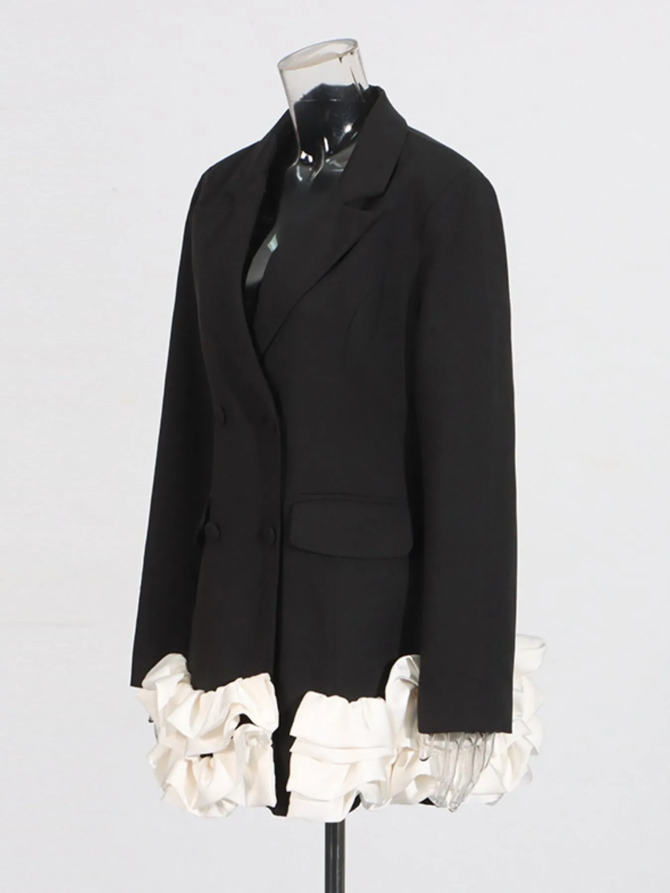 Ruffle Hem Double-Breasted Blazer Dress - Image 16