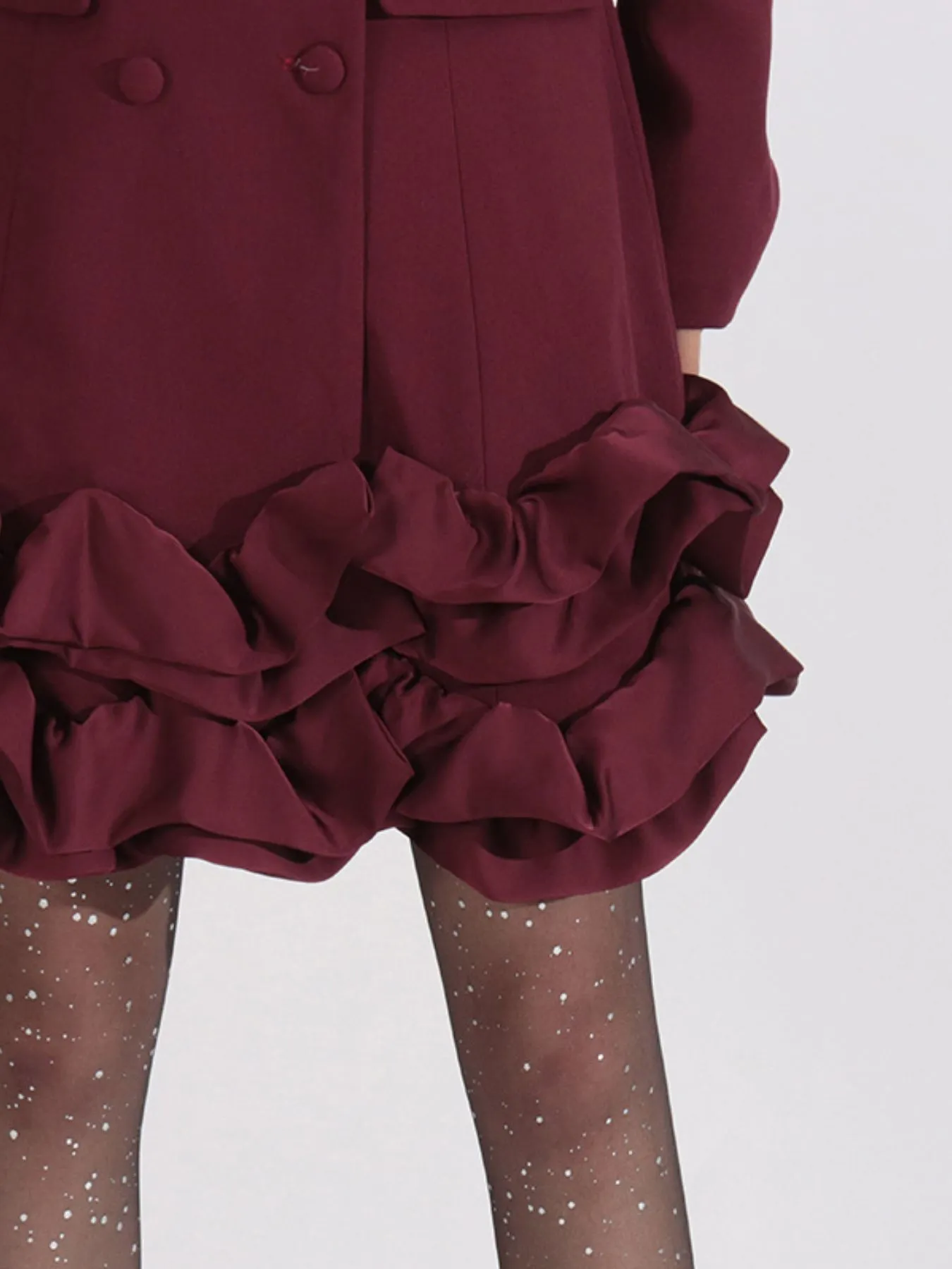 Ruffle Hem Double-Breasted Blazer Dress - Image 9