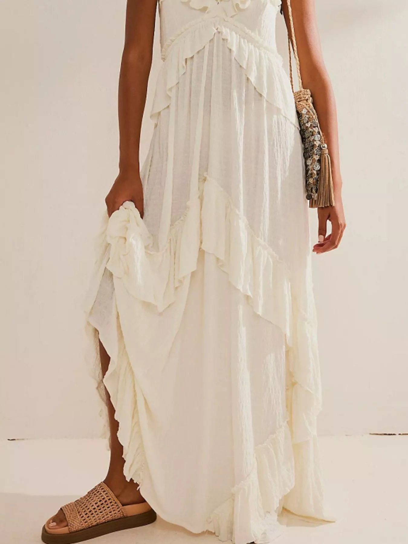 Ruffled Halter Neck Maxi Dress - Image 10