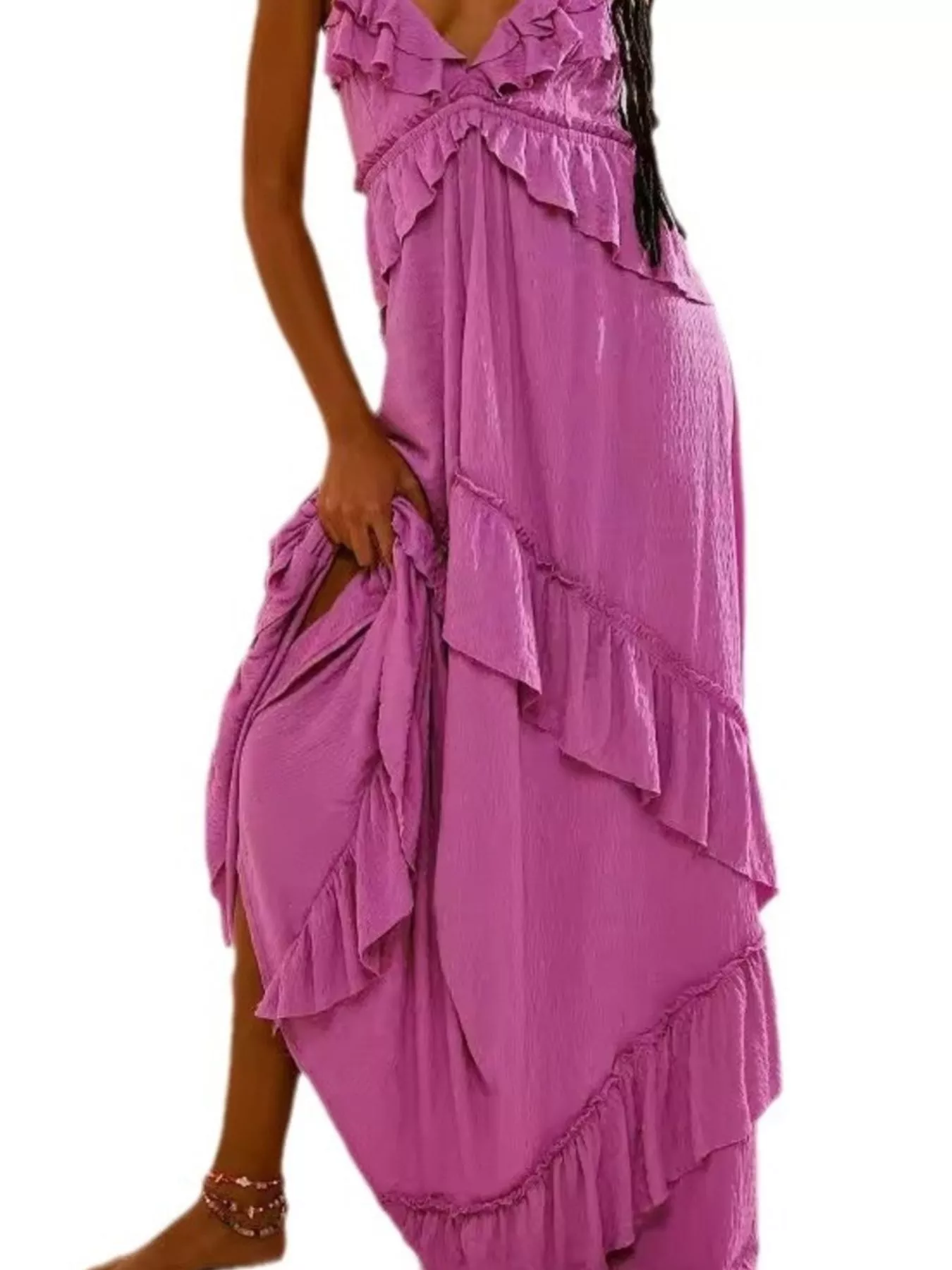 Ruffled Halter Neck Maxi Dress - Image 28