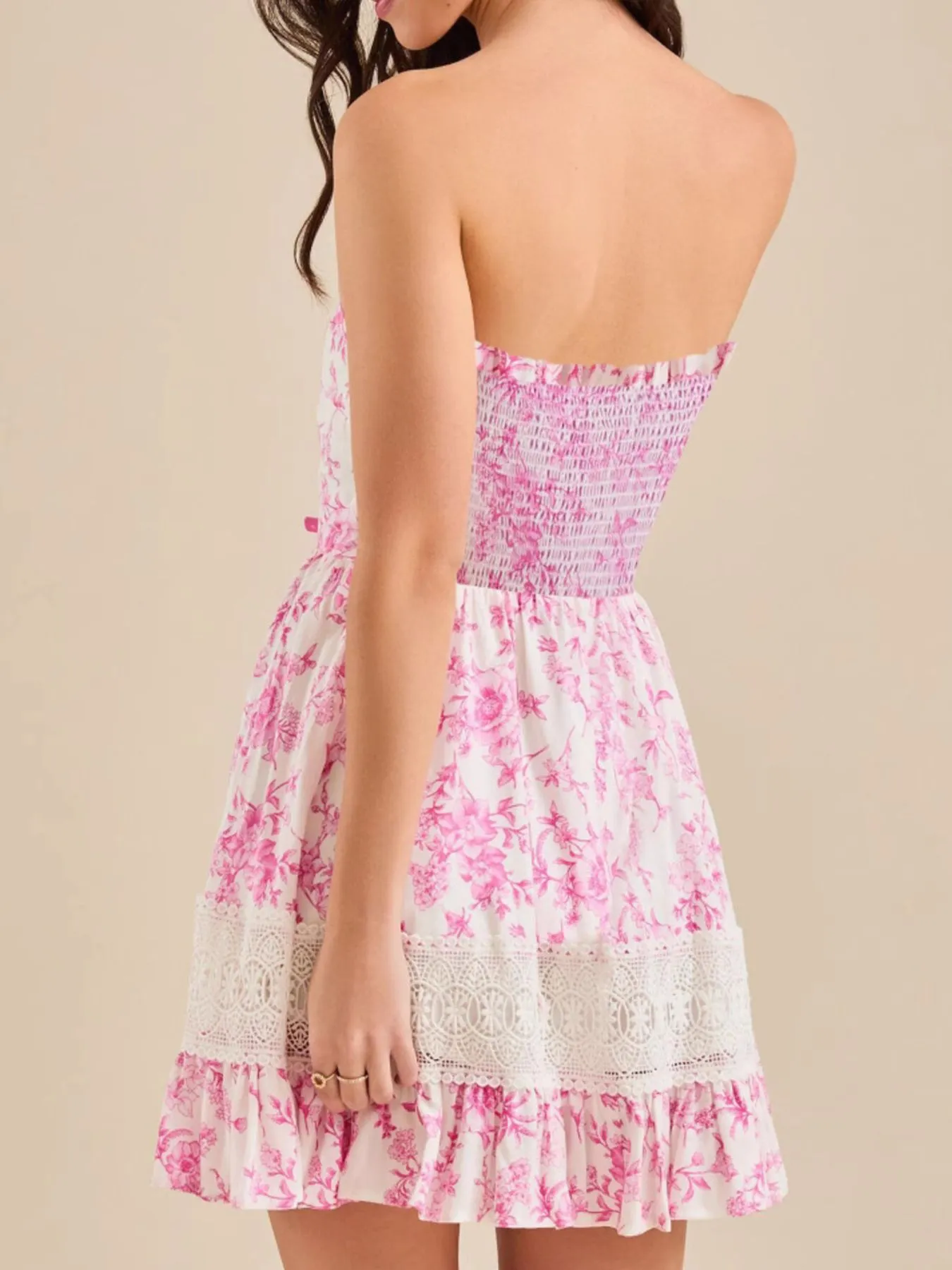Ruffled Hem Printed Tube Dress - Image 3