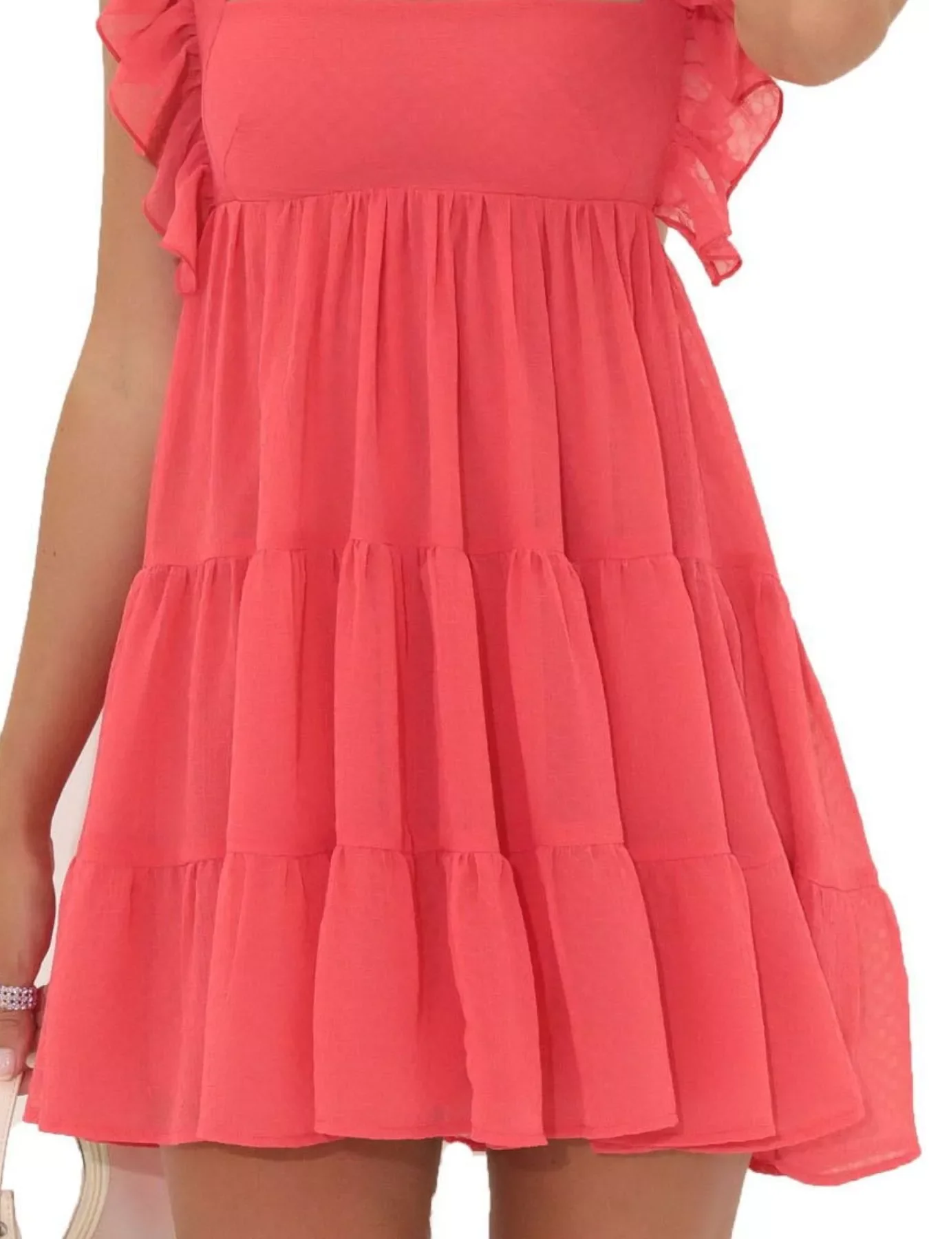 Ruffled Square Neck Tiered Dress - Image 10