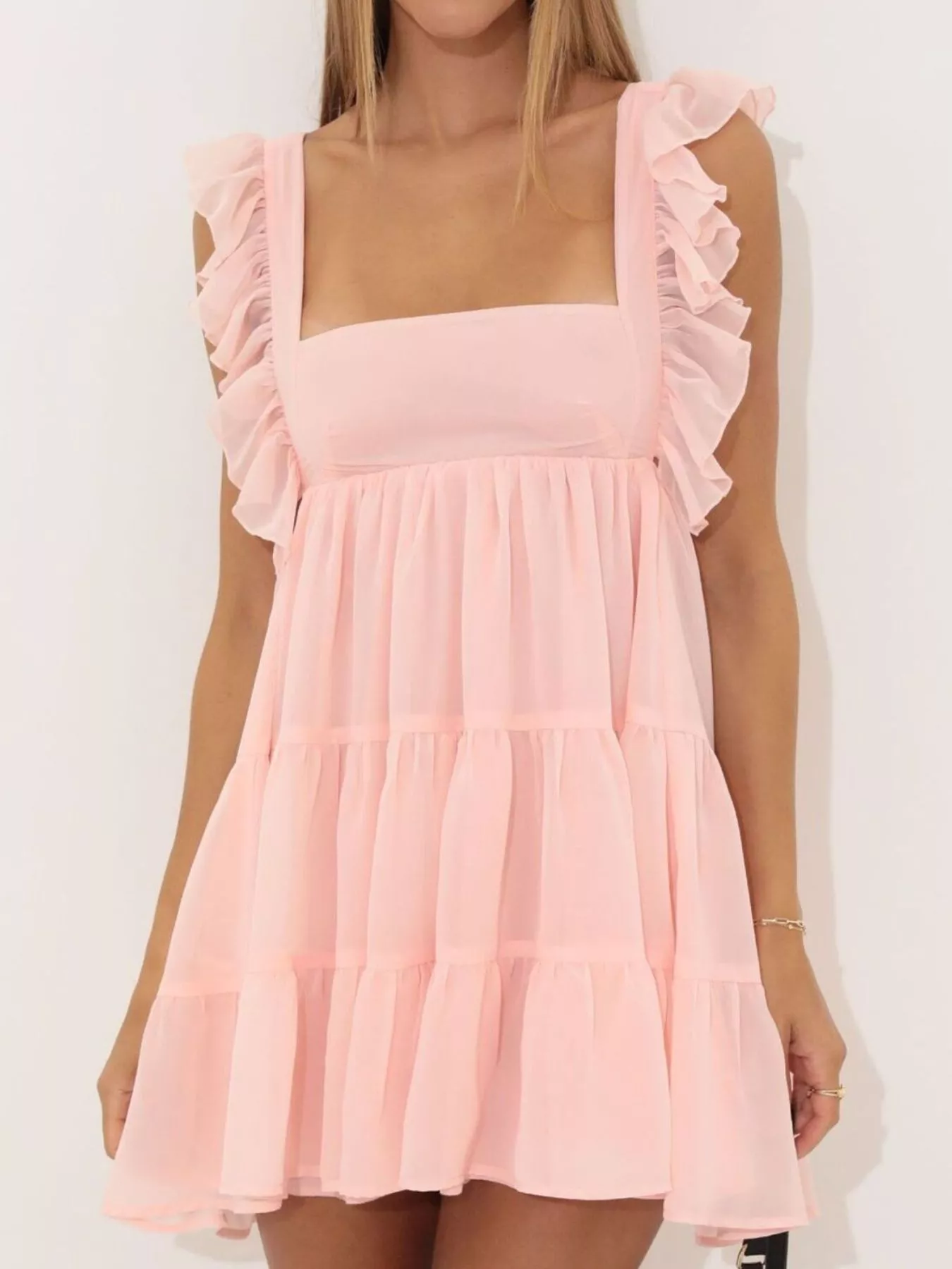 Ruffled Square Neck Tiered Dress - Image 5