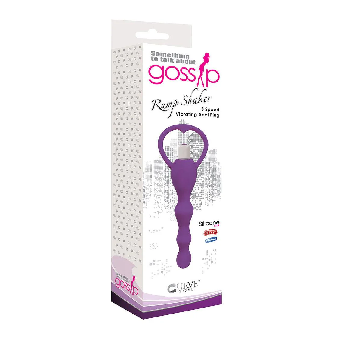 Rump Shaker 3x Vibrating Silicone Anal Plug - Purple - Image 2