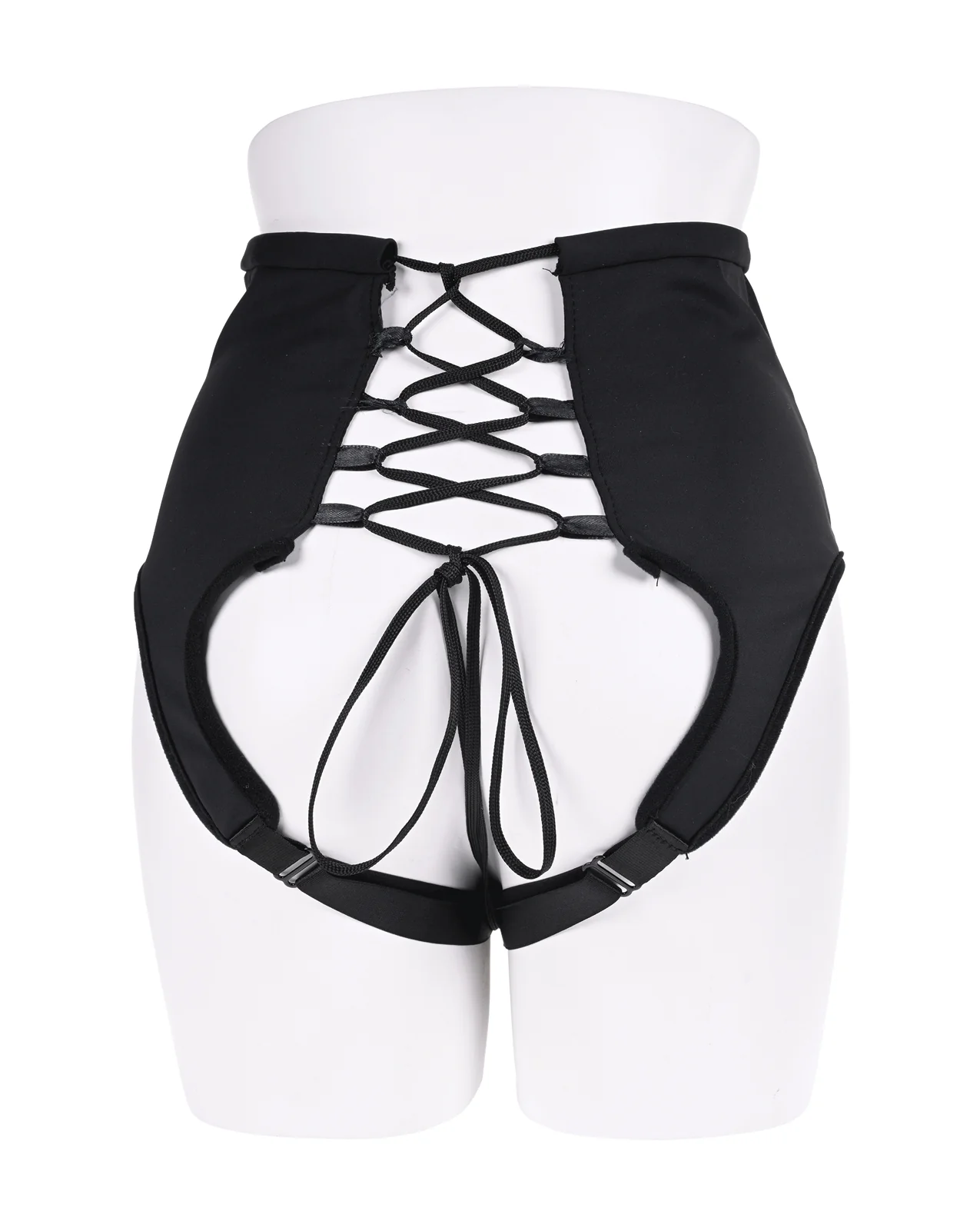 Sportsheets High Waisted Strap-On Corset - Black - Image 5