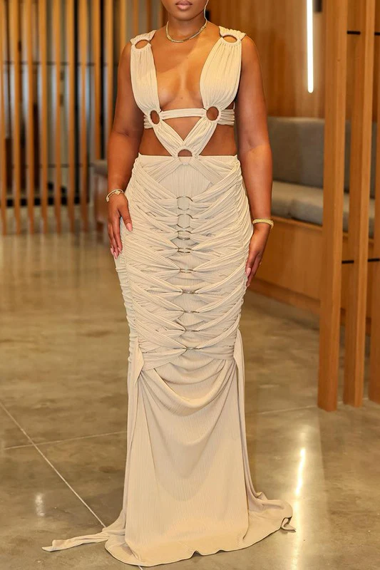 Sahara Mystique Pleated Gown - Image 11