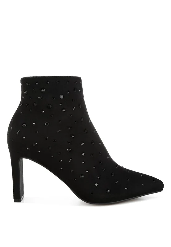 Sakura Diamante Embellished Microfiber Boots - Image 6