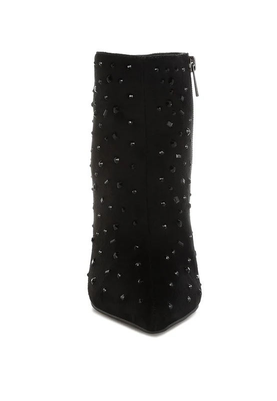 Sakura Diamante Embellished Microfiber Boots - Image 7