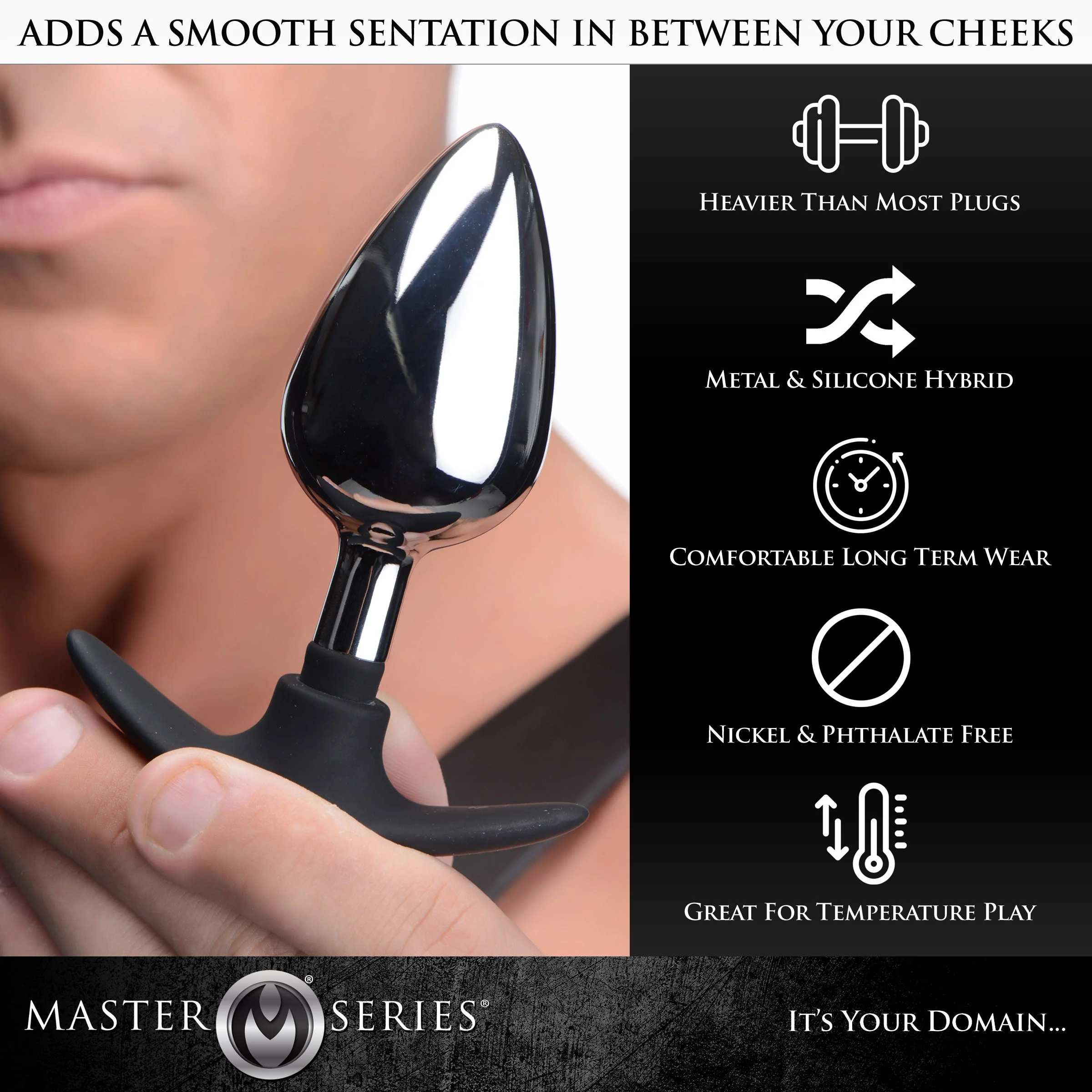 Dark Invader Metal And Silicone Anal Plug - Image 5