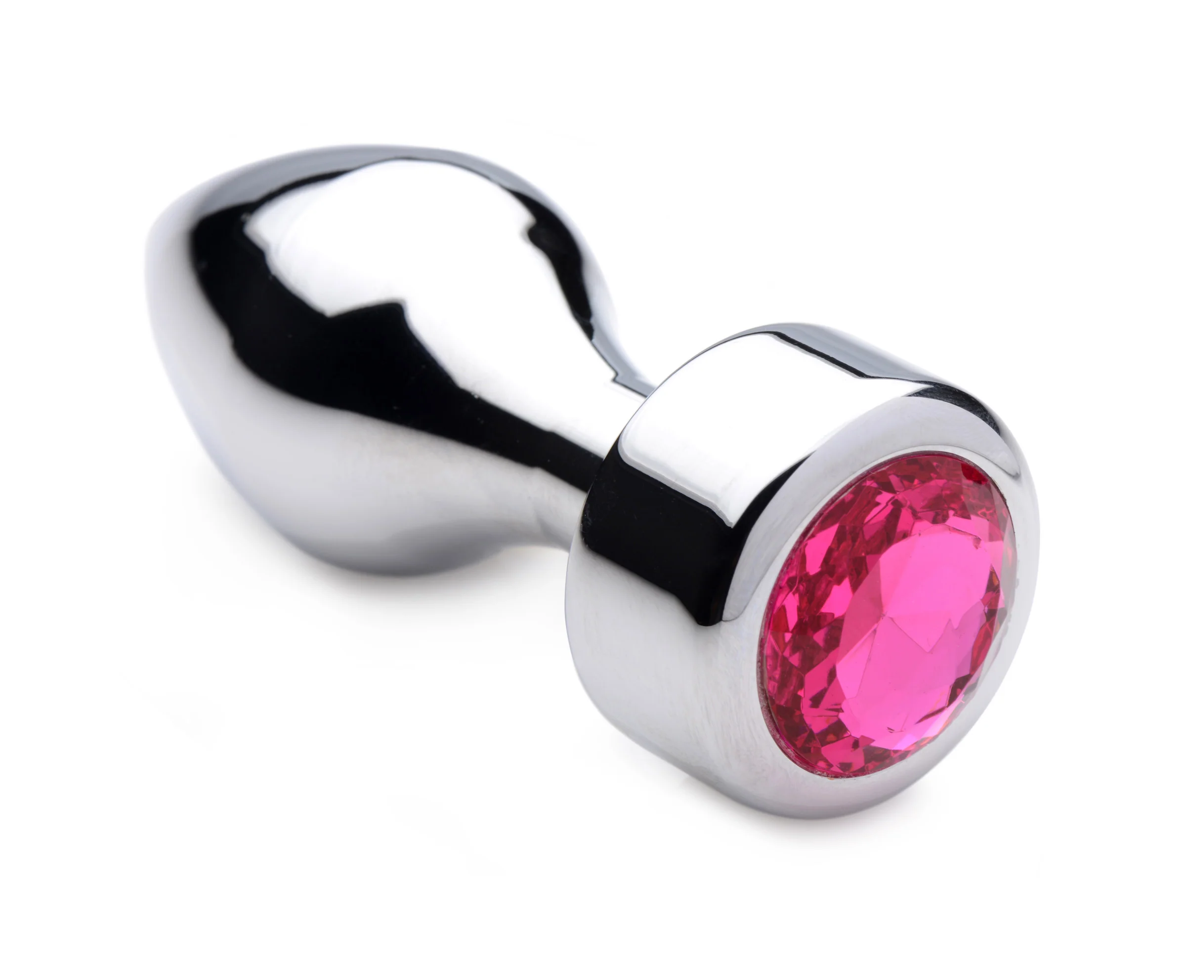 Hot Pink Gem Weighted Anal Plug - Image 4