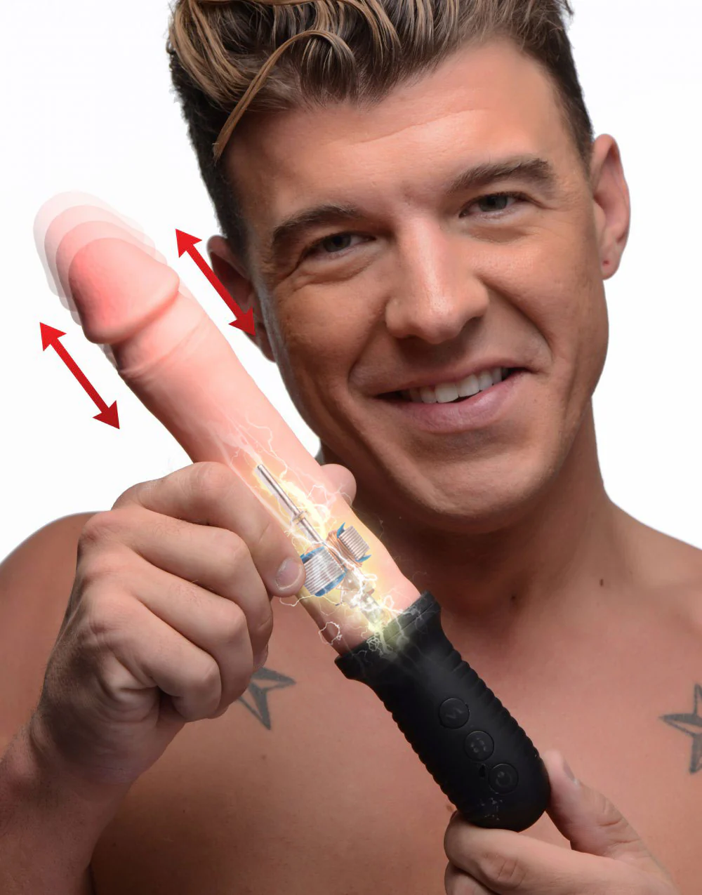 8x Auto Pounder Vibrating And Thrusting Dildo With Handle - Image 6