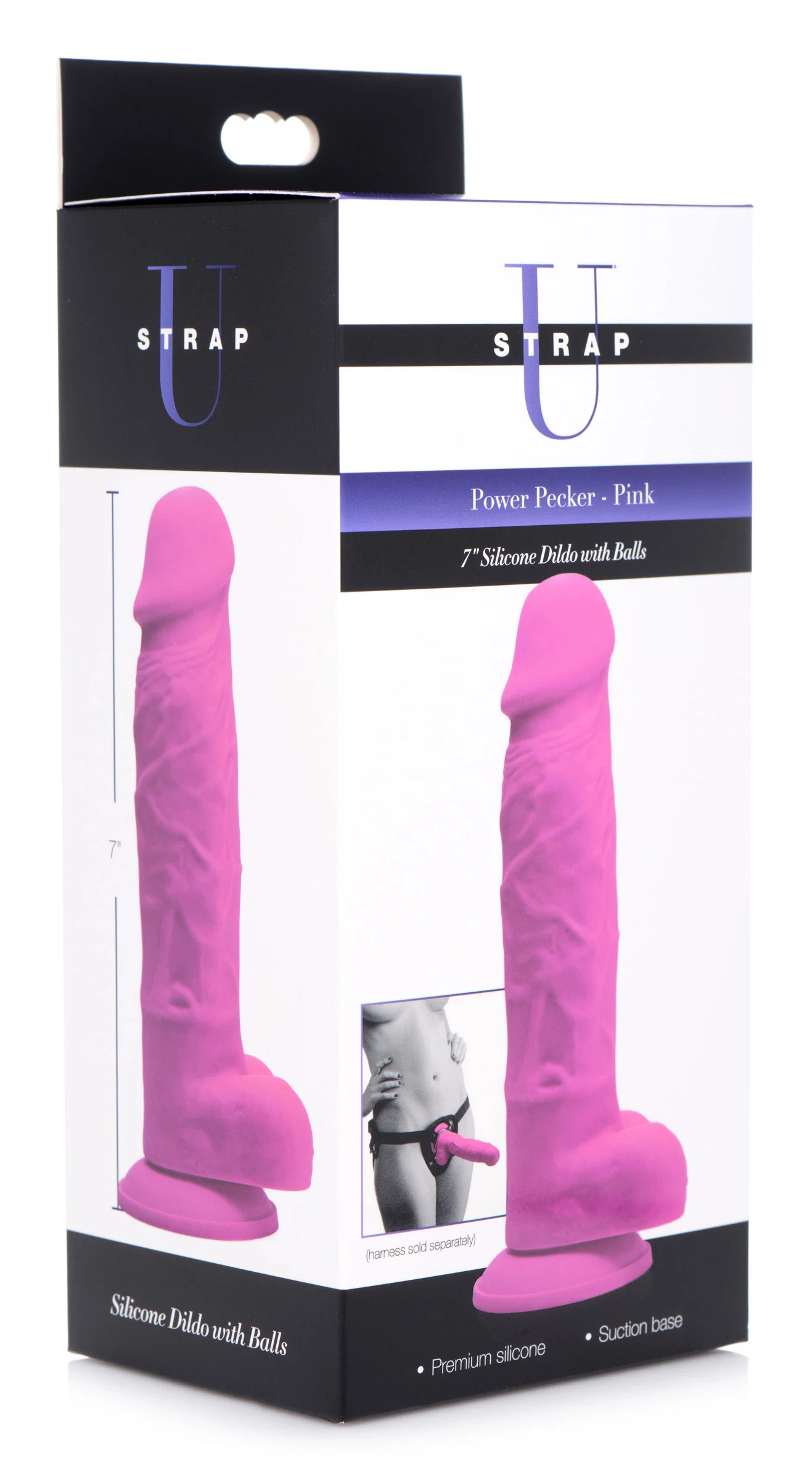 Power Pecker 7 Inch Silicone Dildo With Balls - Image 5