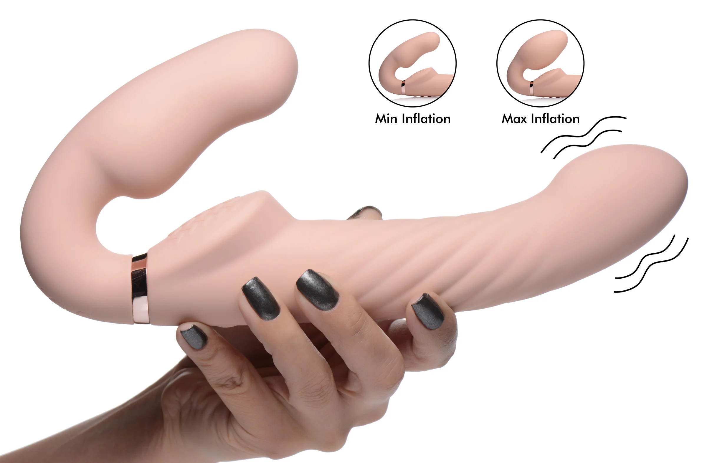 Ergo-fit Twist Inflatable Vibrating Silicone Strapless Strap-on - Image 10