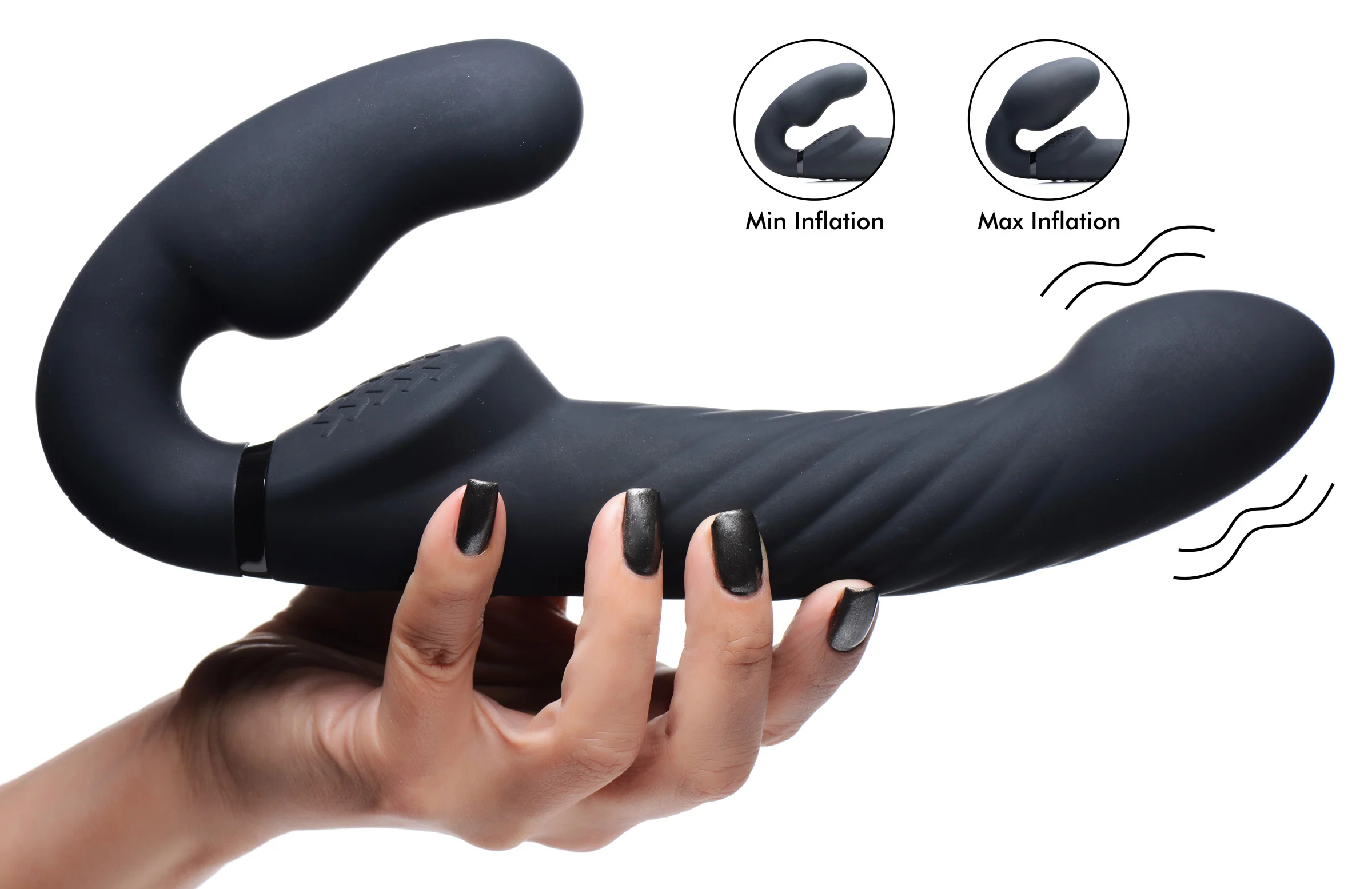 Ergo-fit Twist Inflatable Vibrating Silicone Strapless Strap-on - Image 4