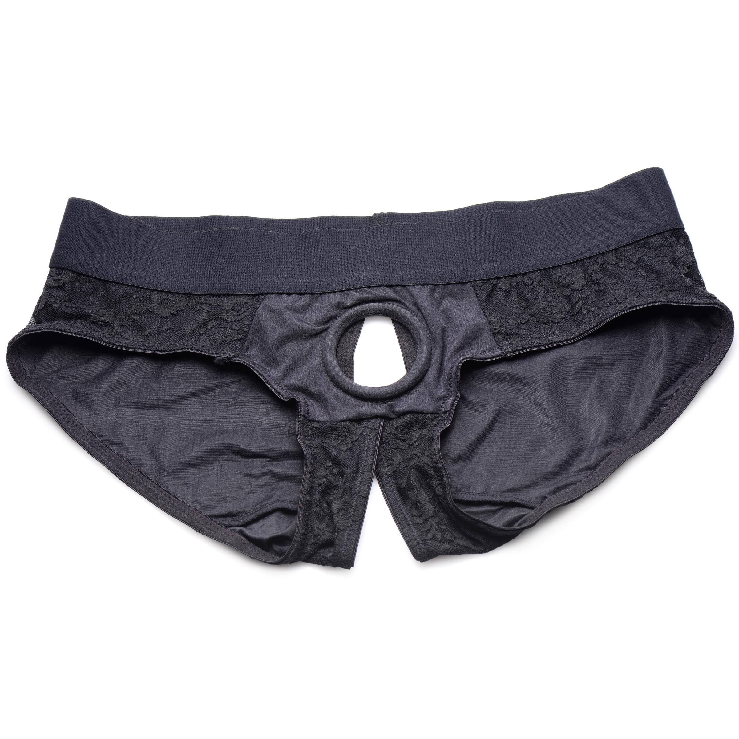 Lace Envy Black Crotchless Panty Harness - Image 6