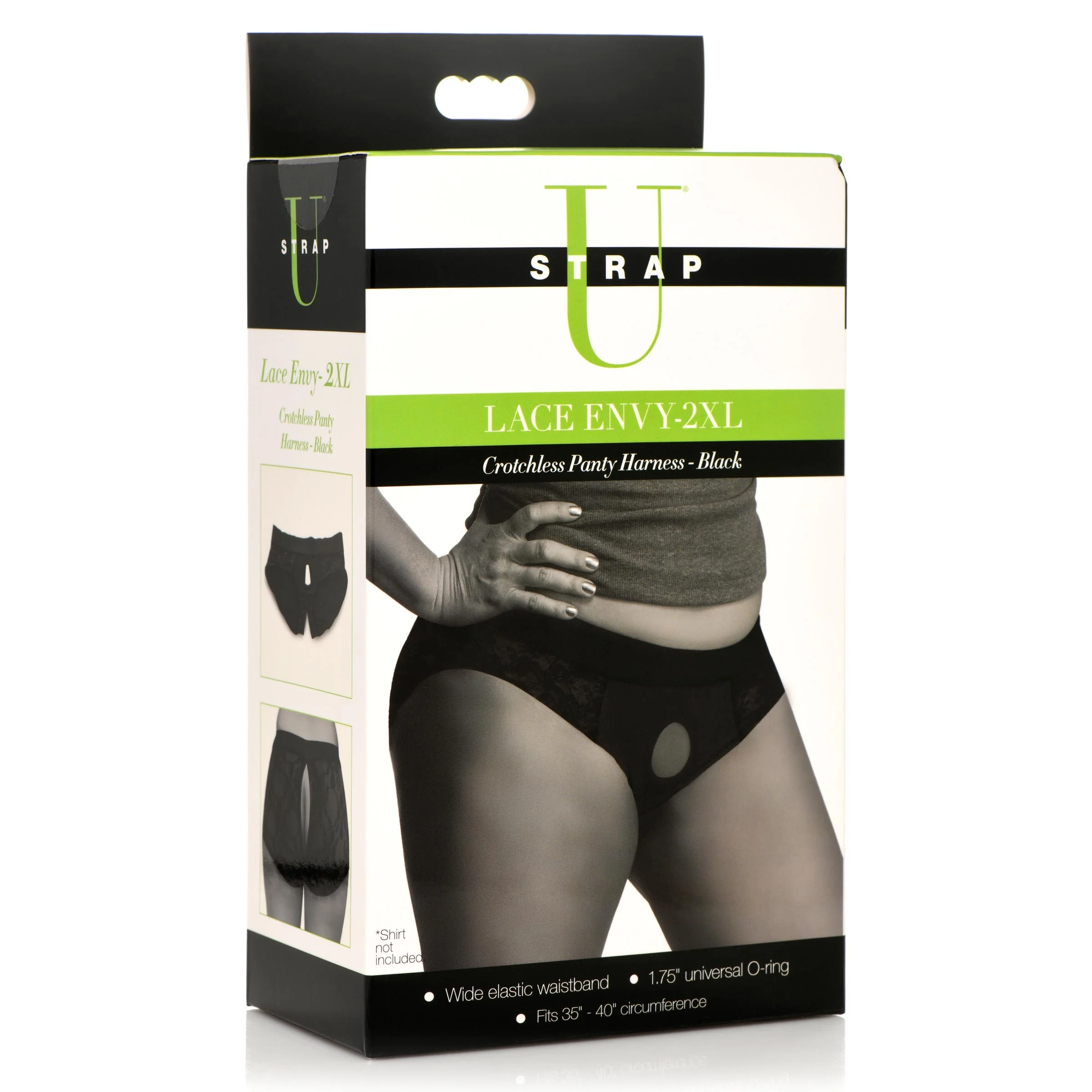 Lace Envy Black Crotchless Panty Harness - Image 8