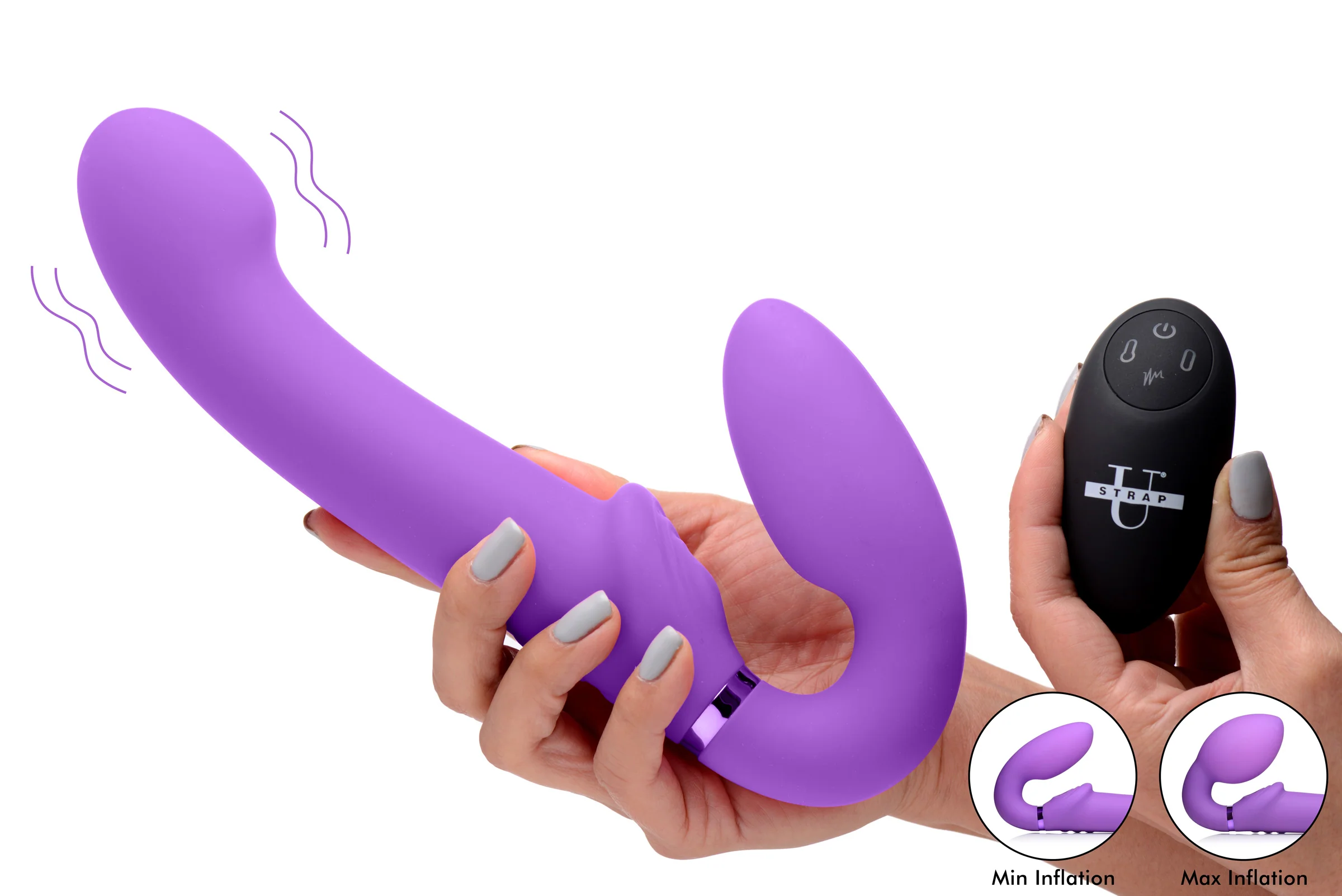 10x Remote Control Ergo-fit G-pulse Inflatable And Vibrating Strapless Strap-on - Image 2