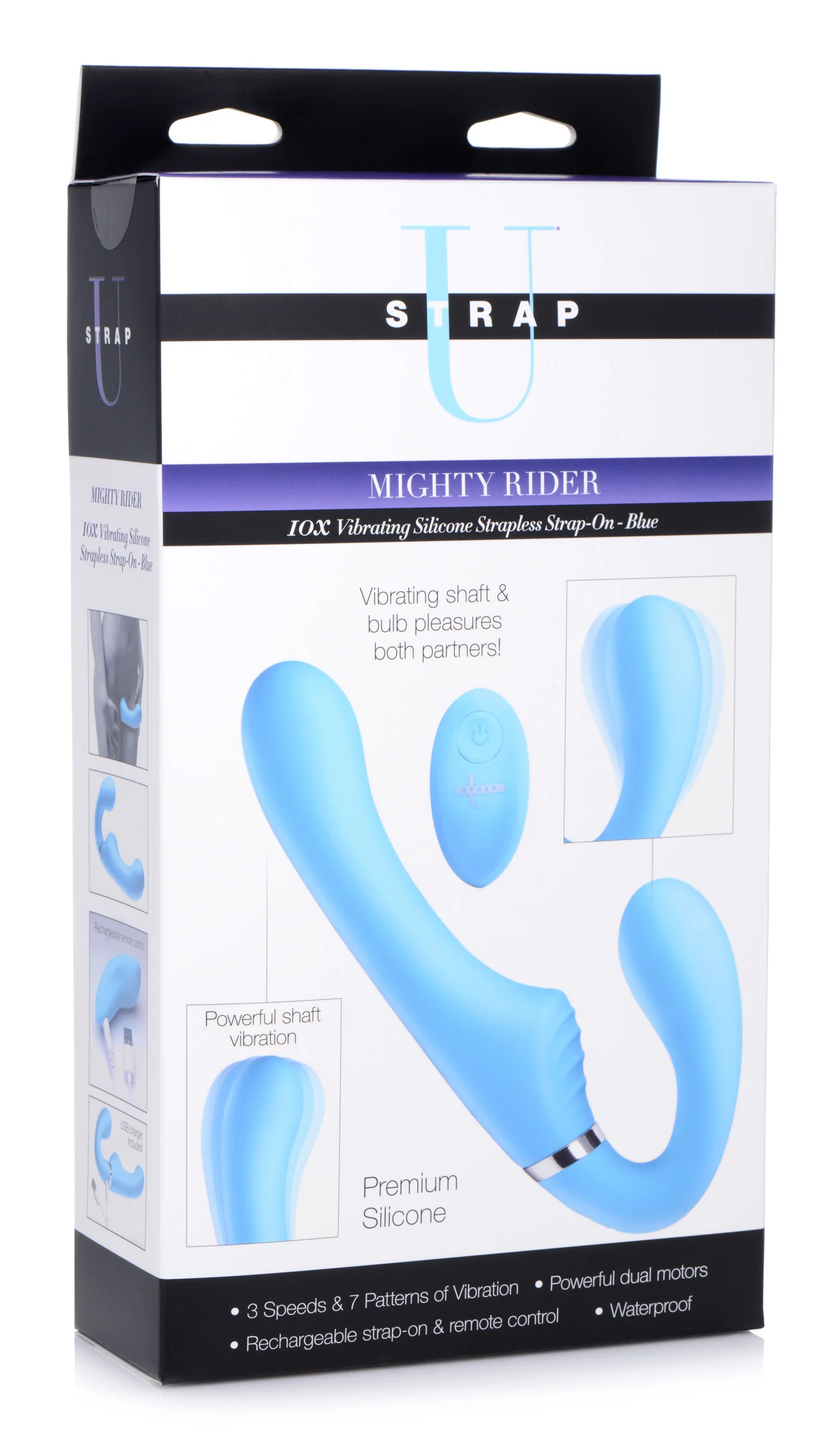 10x Vibrating Silicone Strapless Strap-on - Image 3
