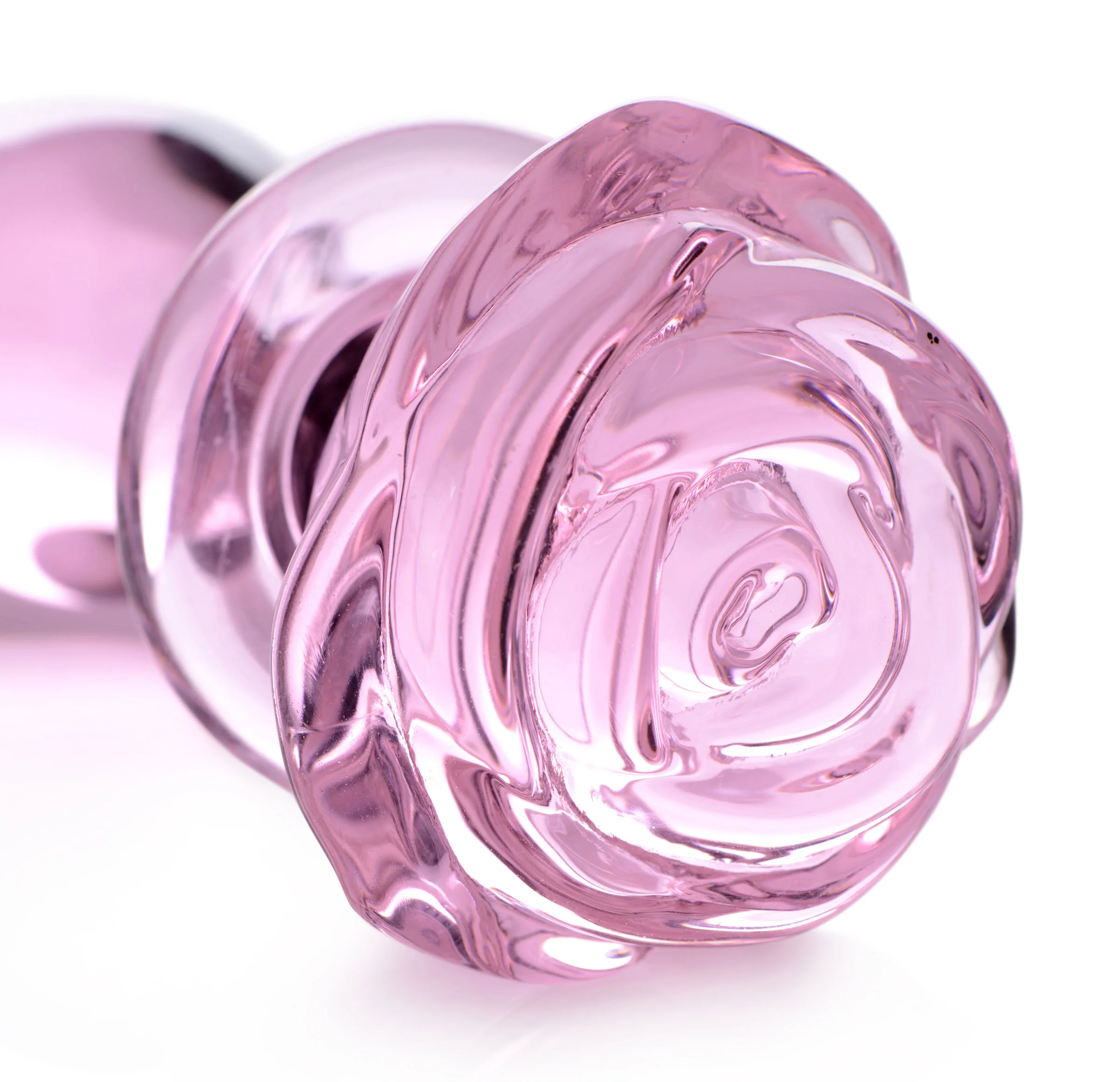 Pink Rose Glass Anal Plug - Image 2