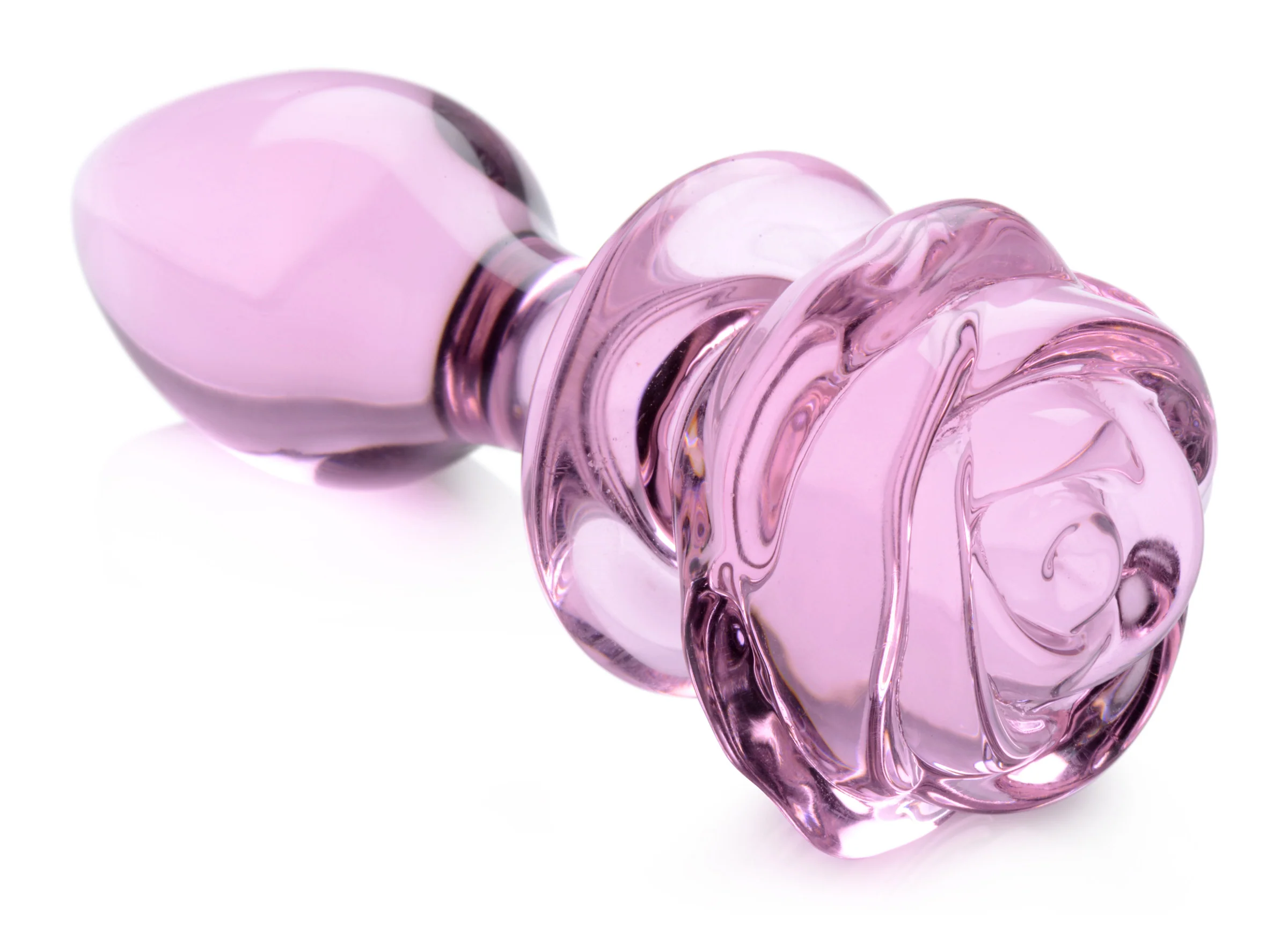 Pink Rose Glass Anal Plug - Image 3