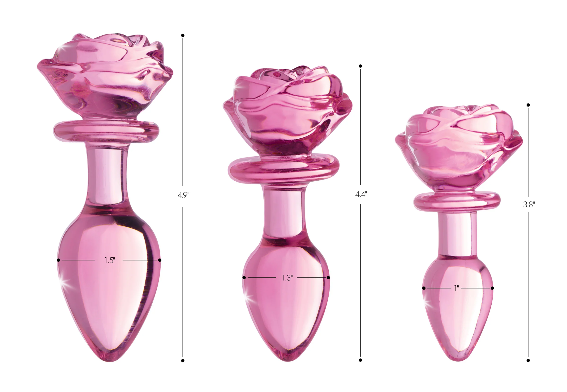 Pink Rose Glass Anal Plug - Image 5