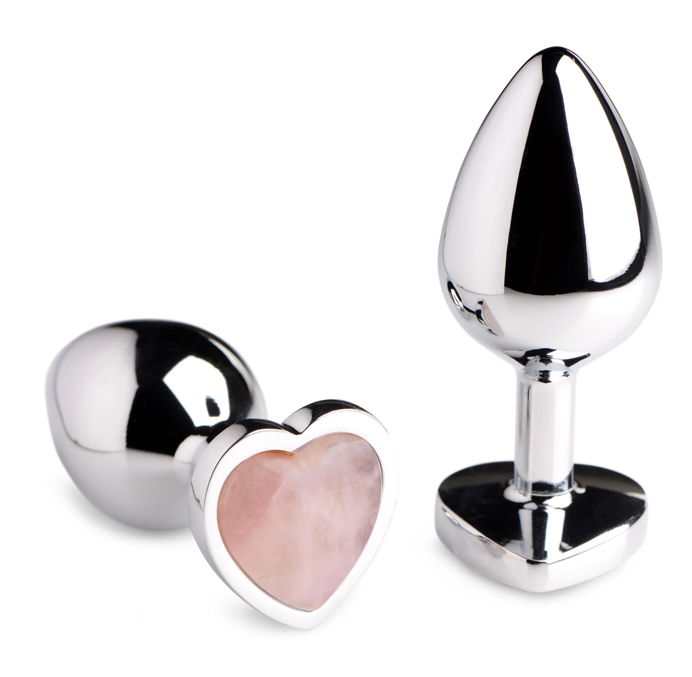 Authentic Rose Quartz Gemstone Heart Anal Plug - Image 3