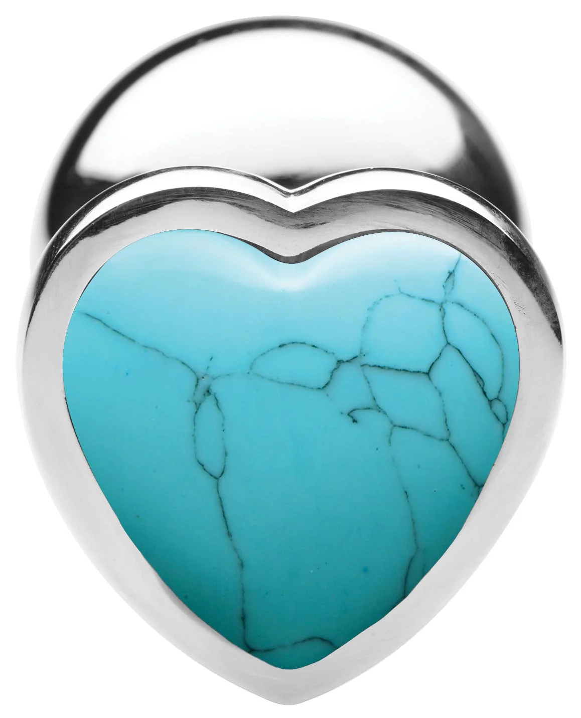 Authentic Turquoise Gemstone Heart Anal Plug - Image 8