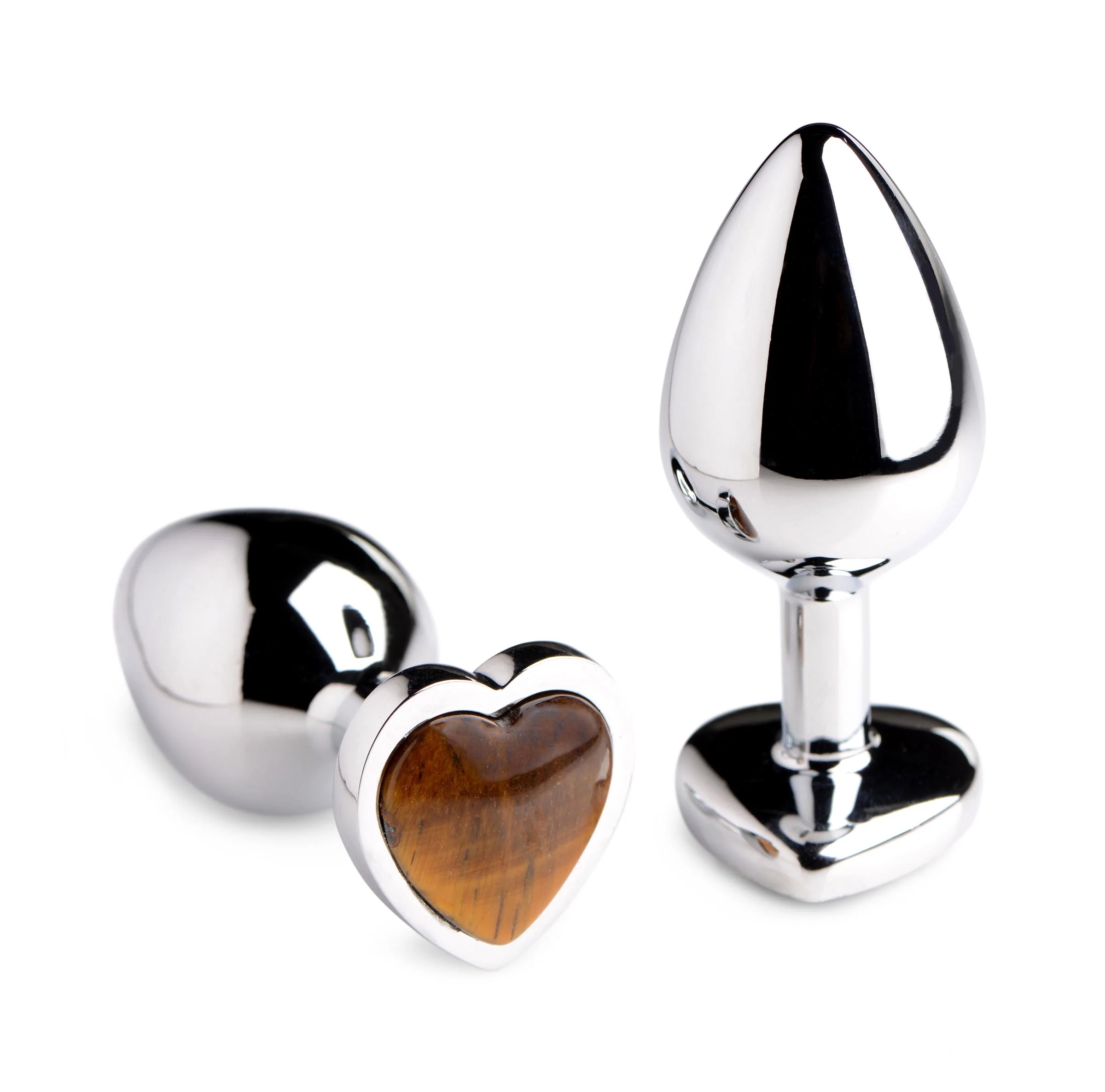 Authentic Tigers Eye Gemstone Heart Anal Plug - Image 4