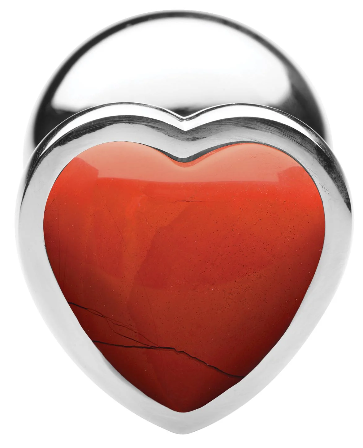 Authentic Red Jasper Gemstone Heart Anal Plug - Image 7